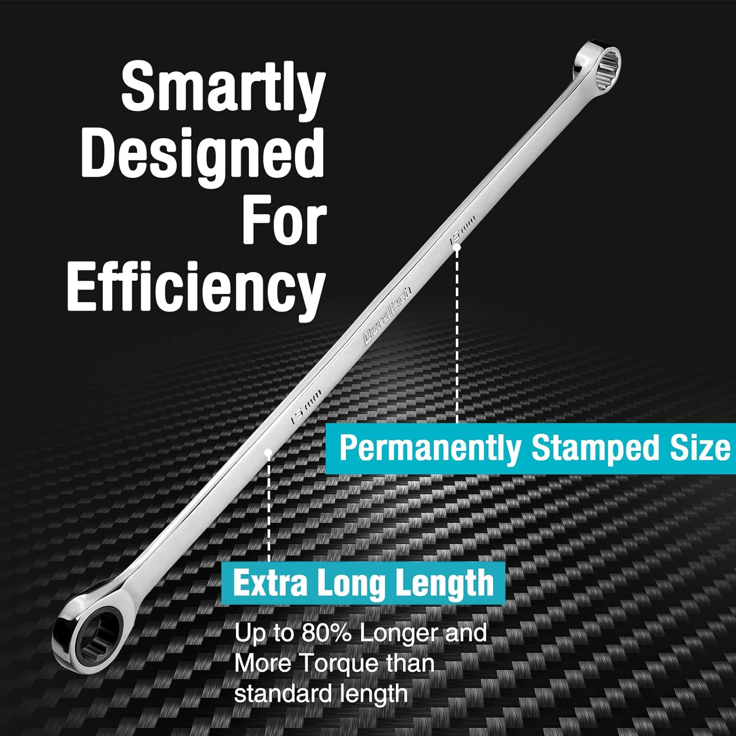 Extra Long Ratcheting Wrench, Metric, CR-V Steel