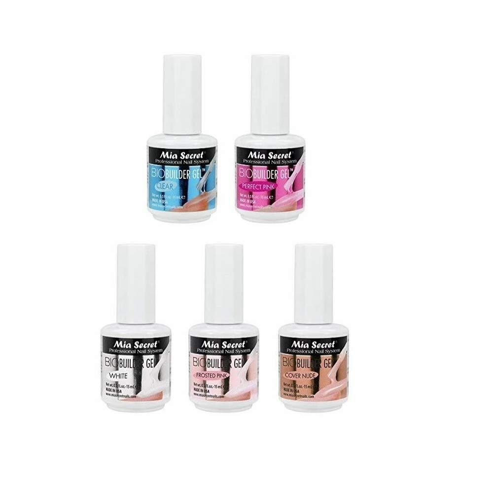 Mia Secret Professional Nail System BIO BUILDER GEL 0.5oz 5 COLOR SET!