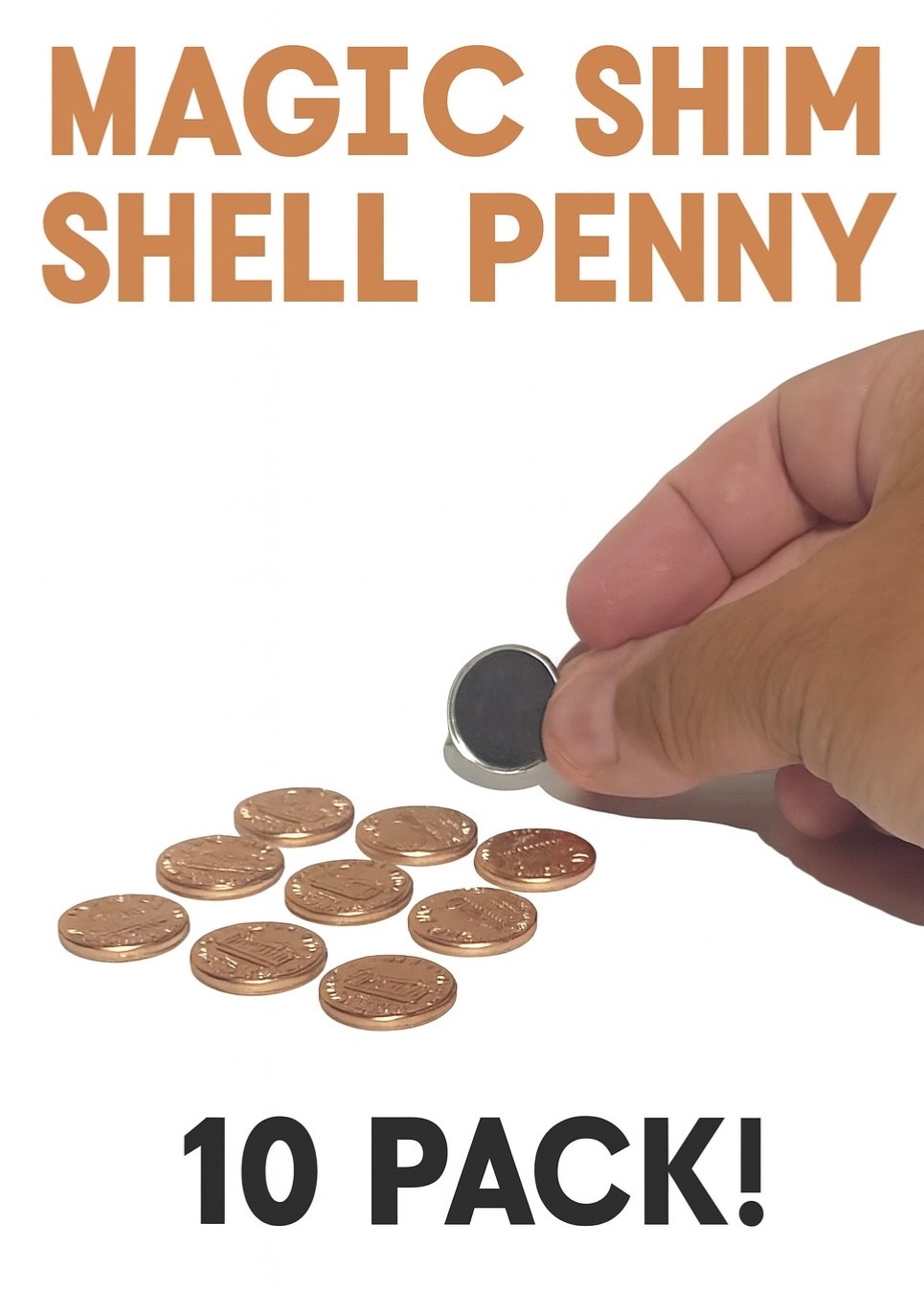 10 STEEL SHIM SHELL US PENNY TAIL Dime Magic Trick Hollow Coin Magnetic Vanish