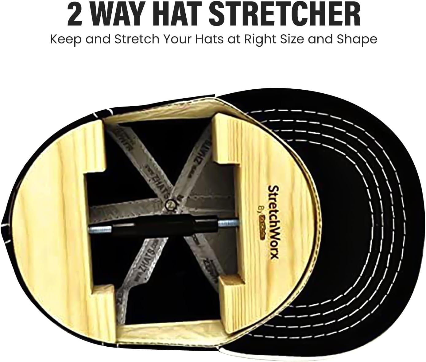 Wood Hat Stretcher Fitted Cowboy Hat Stretching Tool Unisex Adjustable