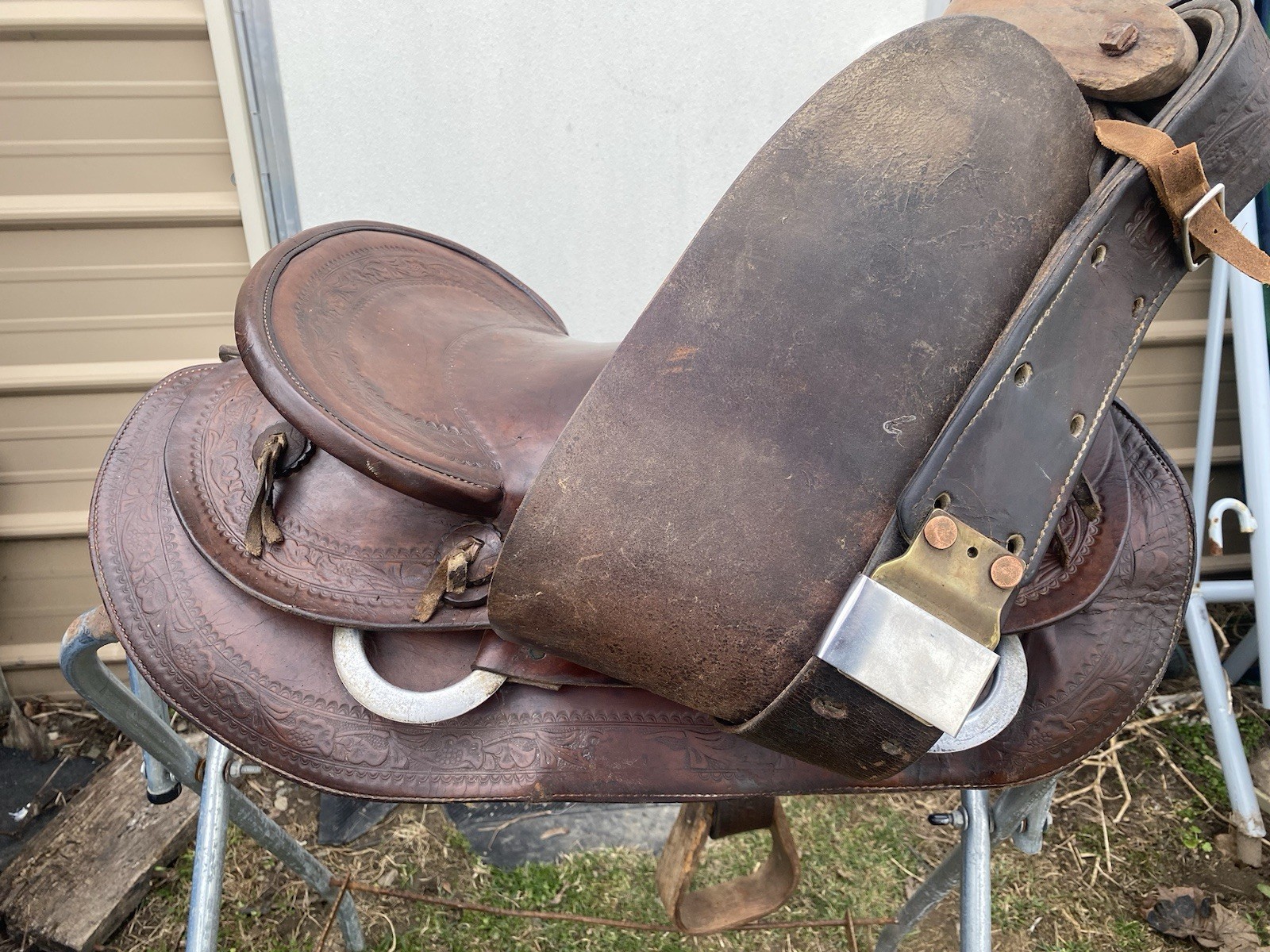 Antique/Vintage 14.5" Texas Tanning Mfg / TexTan slick seat Western saddle