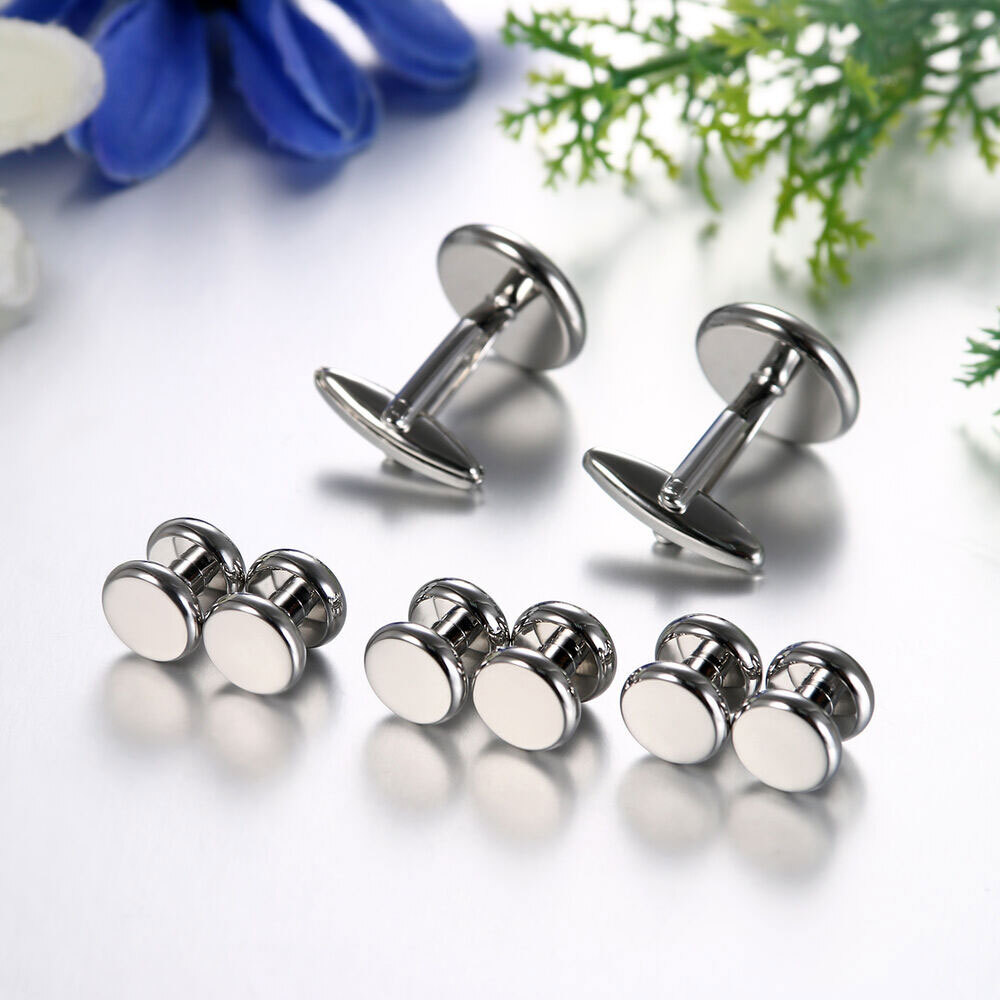 8Pc Mens Classical Shirt Tuxedo Cufflinks Wedding Party Buttons Cuff Links Studs