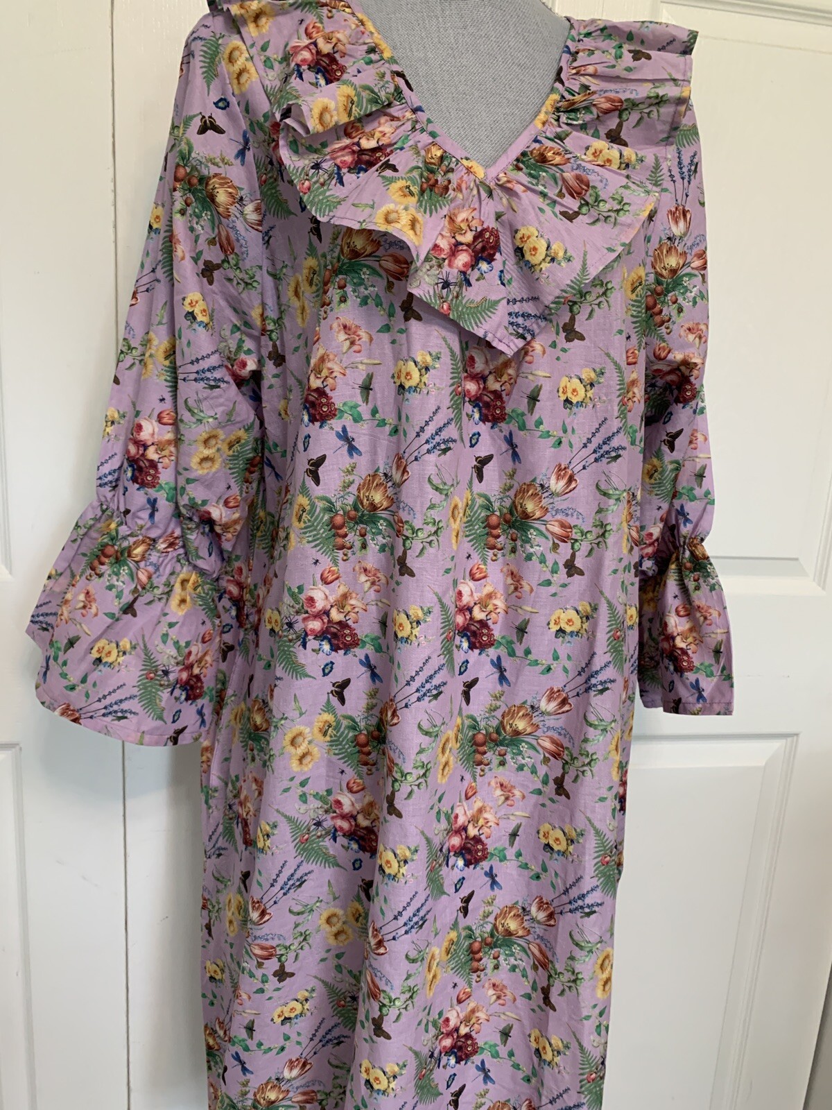 NEW Hopeless Romantic Nightgown XL / XXL 1x 2x roomy Cotton Ruffles Sleep dress