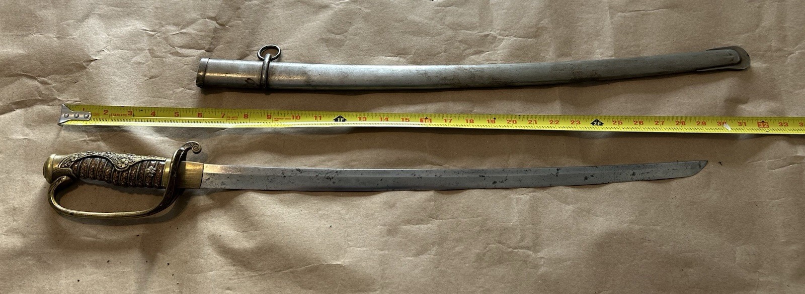 RUSSO JAPANESE HIGH GRADE OFFICERS SAMURAI SWORD SIGNED