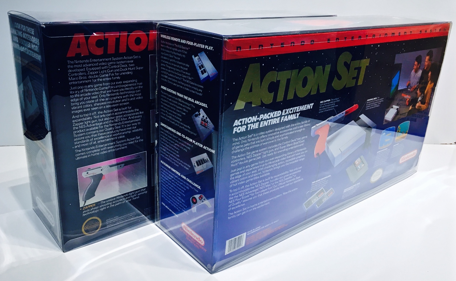 1 Console Box Protector For NES ACTION SET Both Styles Nintendo Display Boxes
