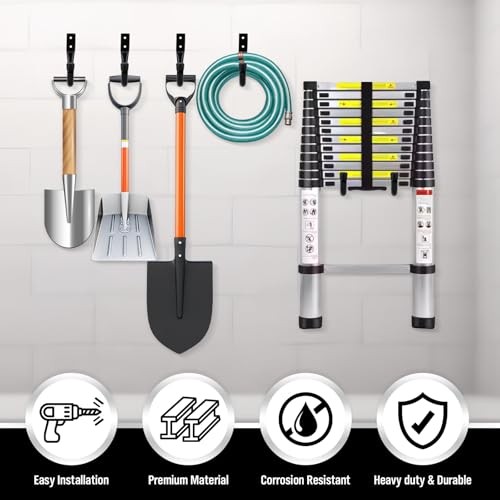 Heavy Duty Garage Storage Hooks, 12-piece Bike Hooks for Garage 12-Piece Black