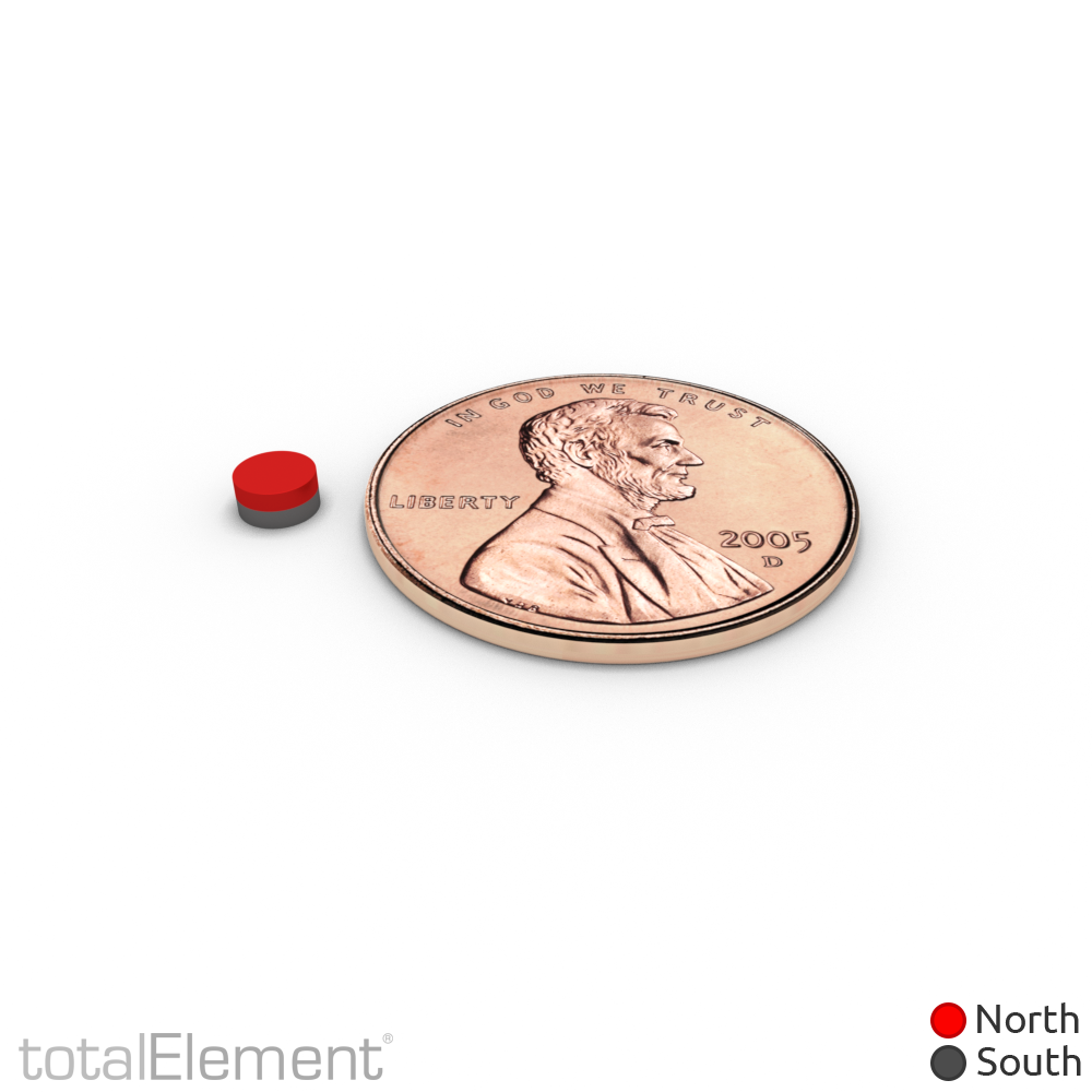 1/8 x 1/16 Inch Tiny Neodymium Rare Earth Disc Magnets N48 (250 Pack)