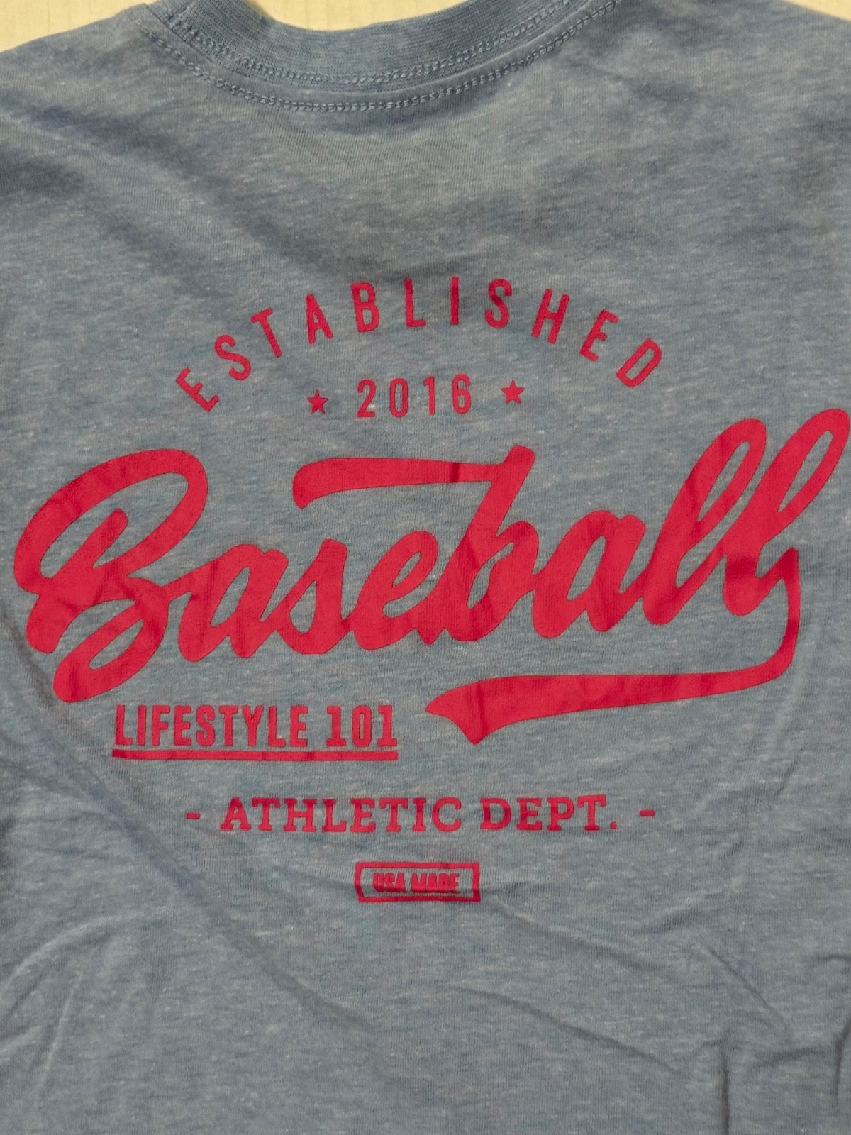 NWT Baseball Lifestyle 101 Youth Small T-shirt short sleeve blue cotton candy