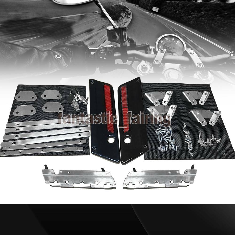 Hard Bag Saddlebag Hardware Black Latch Hinge Lock Kit For Harley Touring 93-13