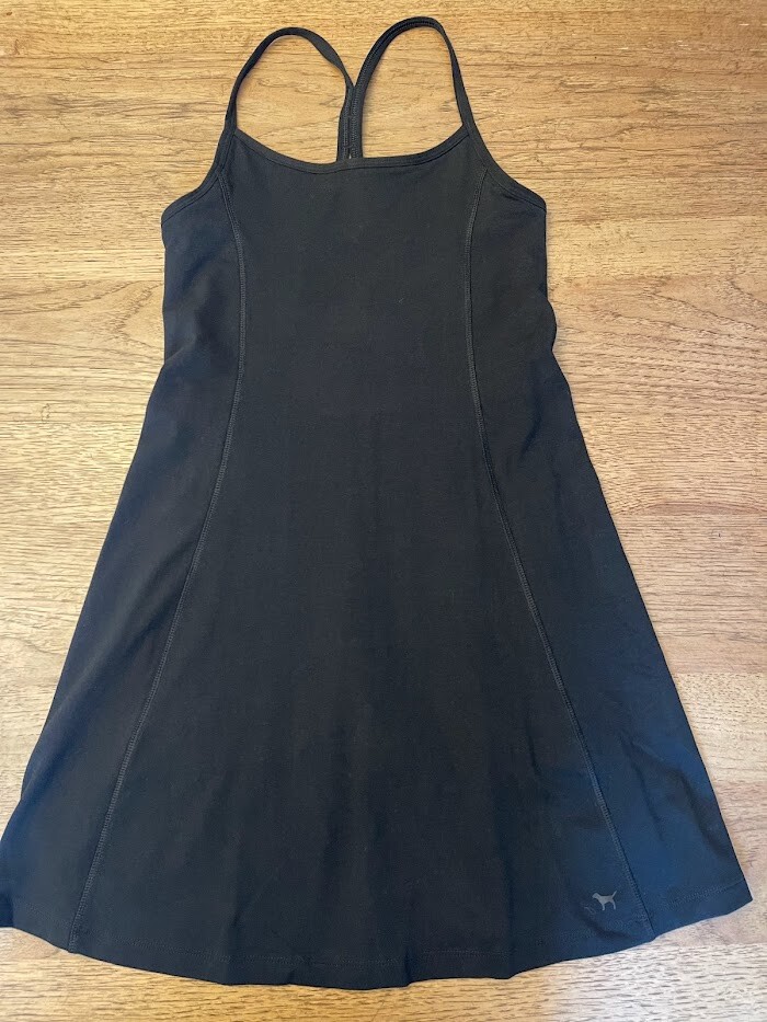 PINK Victoria’s Secret Pure Black Logo LARGE Cotton Active Sleeveless Dress VS