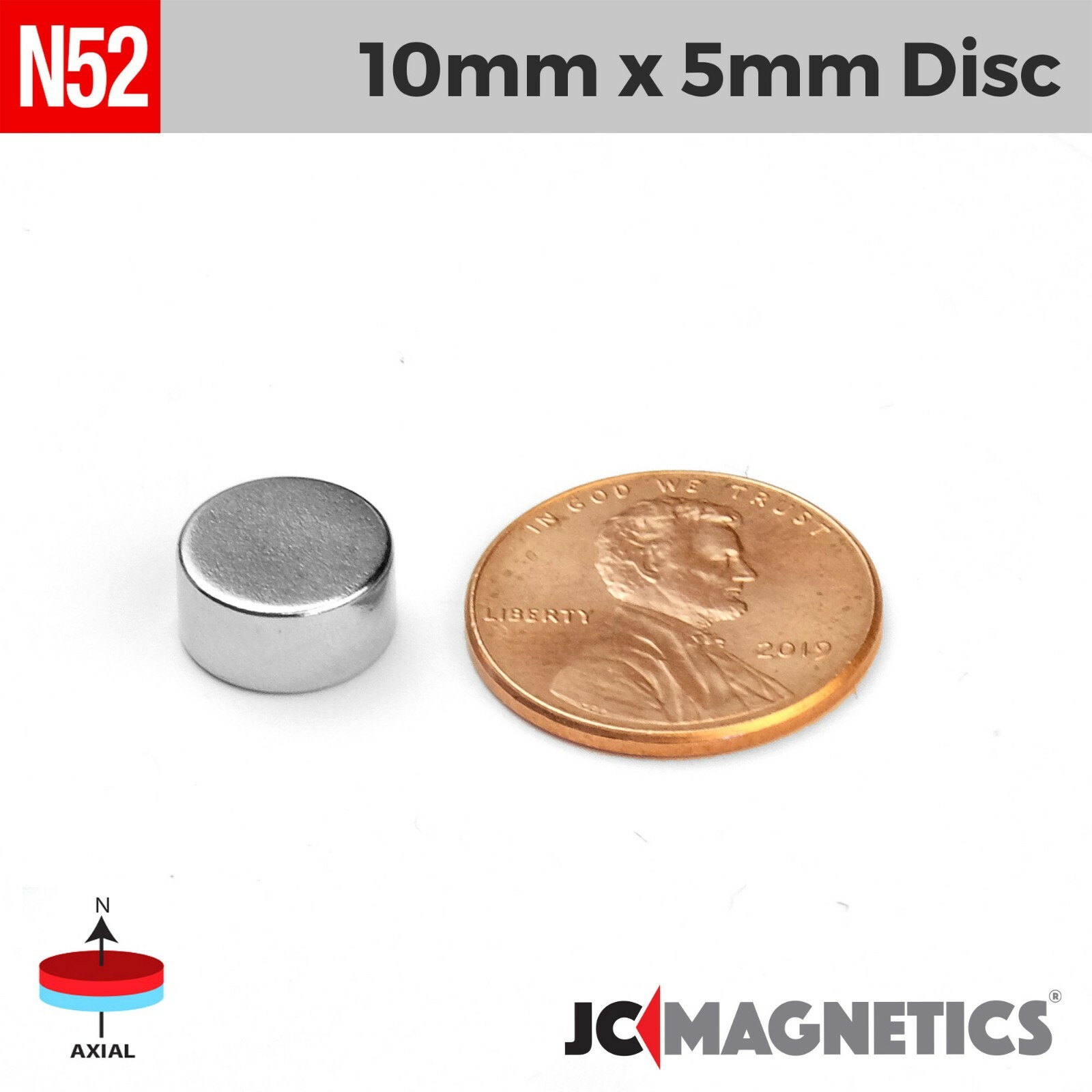 10mm x 5mm 3/8" x 3/16" N52 Super Strong Disc Rare Earth Neodymium Magnet 10x5mm