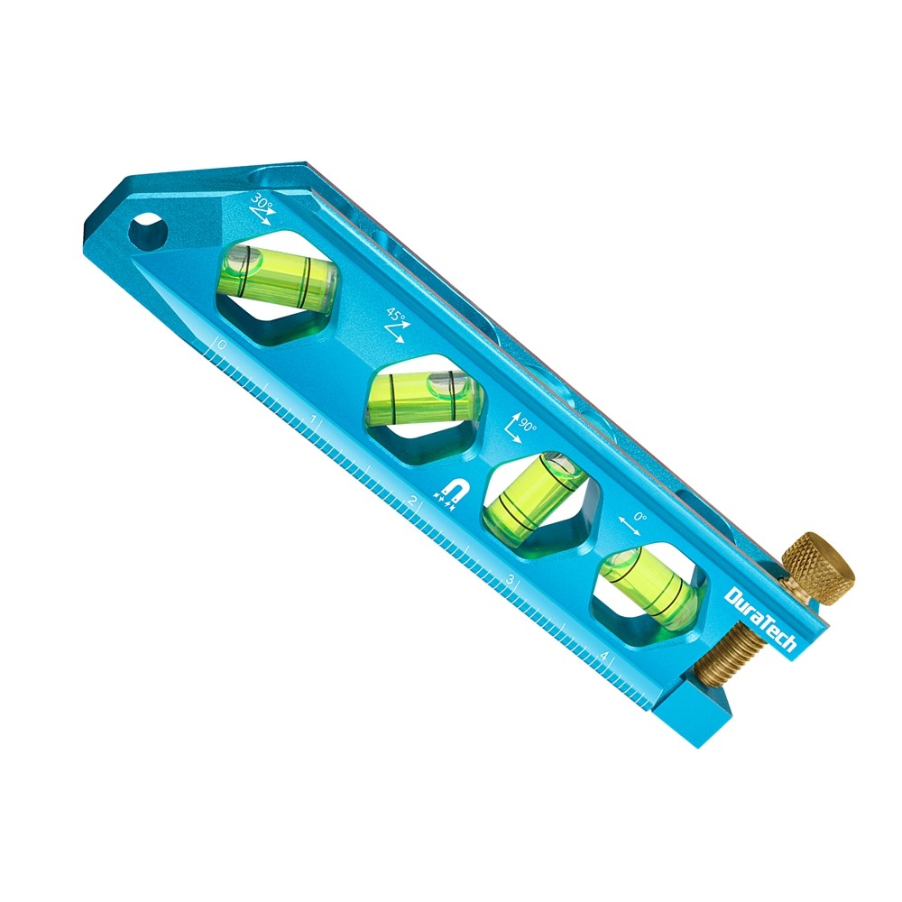 DURATECH 6.25" Magnetic Torpedo Level 0°-90° Bubbles Aluminum Alloy w/SAE Metric
