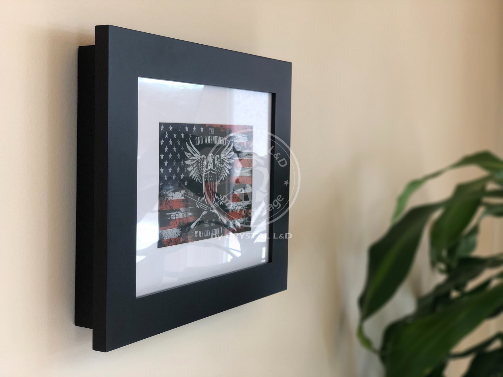 Hidden Storage Photo Frame for Gun and Valuables 13 in. x 11 in. / *BLACK*