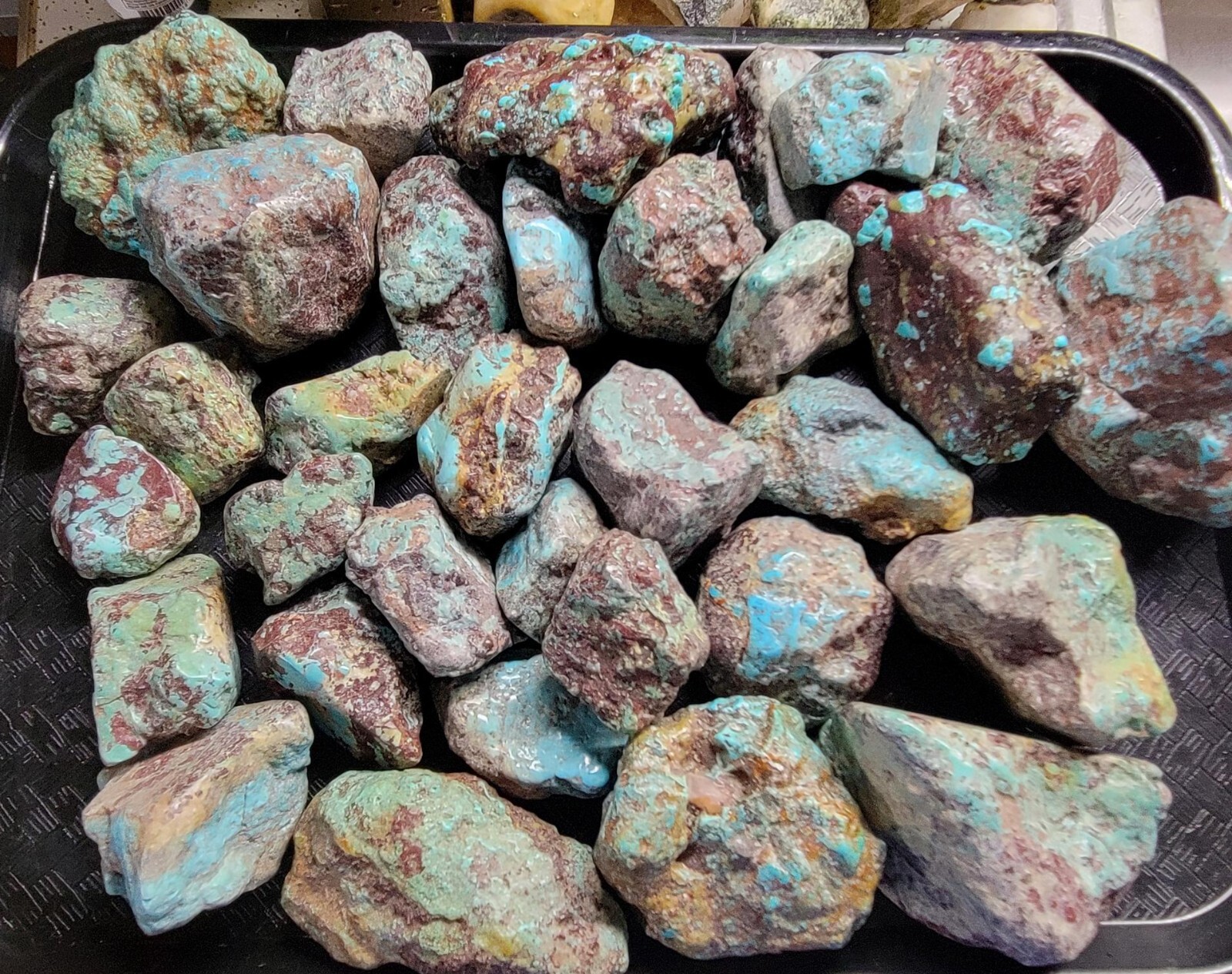 RARE Large Natural Bisbee Arizona Turquoise Rough Nuggets Half Pound