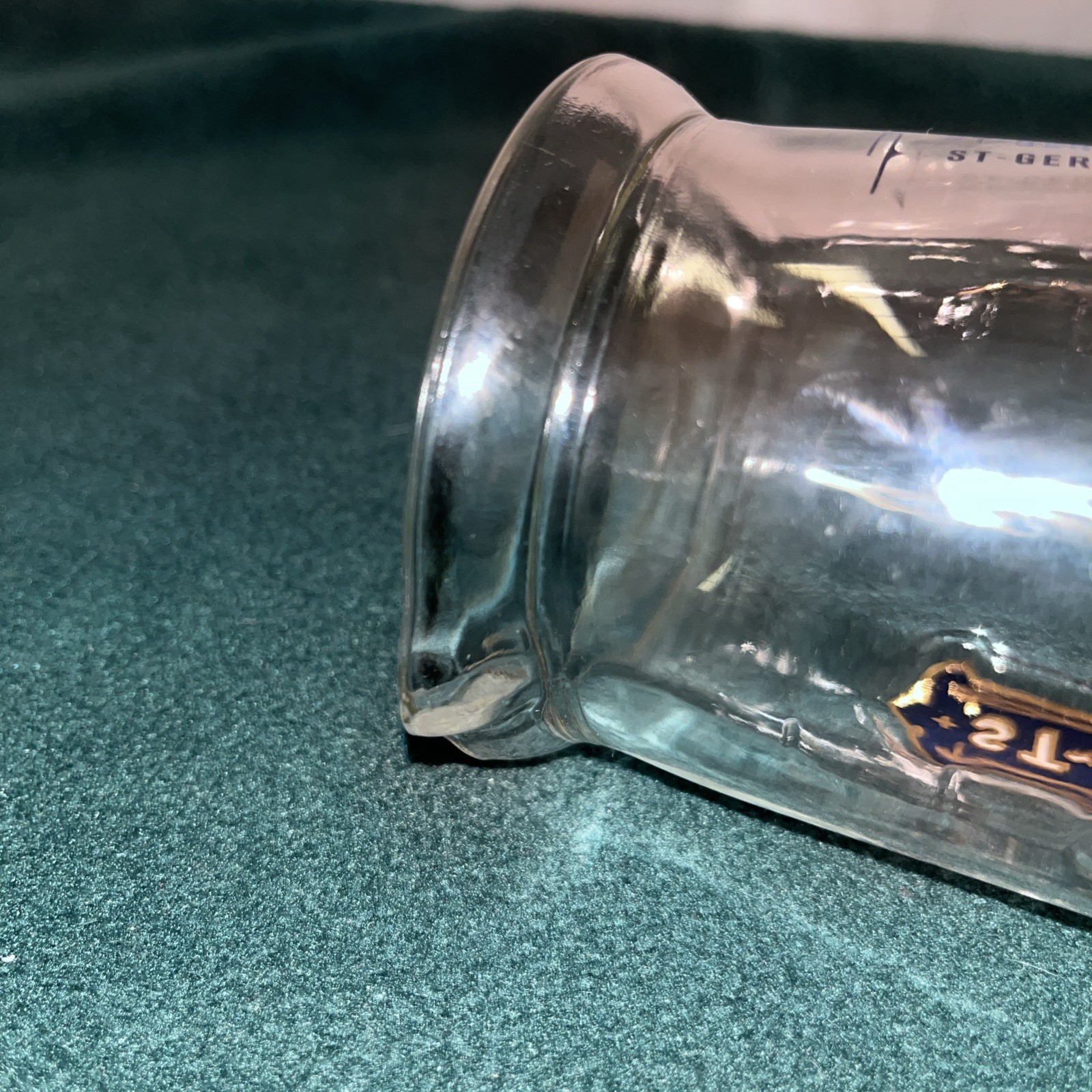 VTG St. Germain Special Liqueur 1L Cocktail Carafe with Recipe Markings, NO ROD