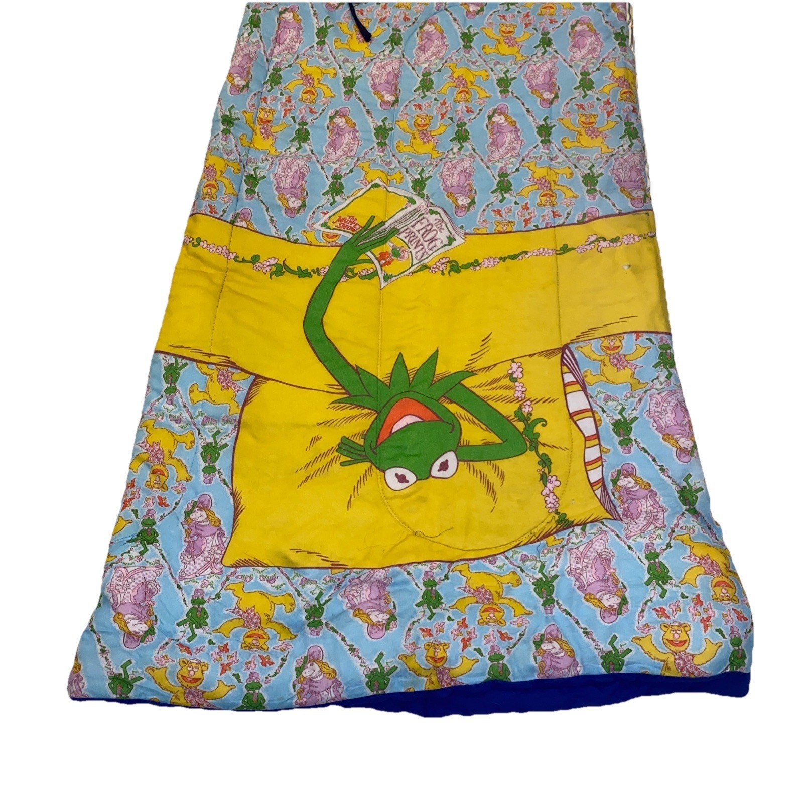 Vintage Kermit the Frog Frog Prints Sleeping Bag The Muppet Show Child Youth