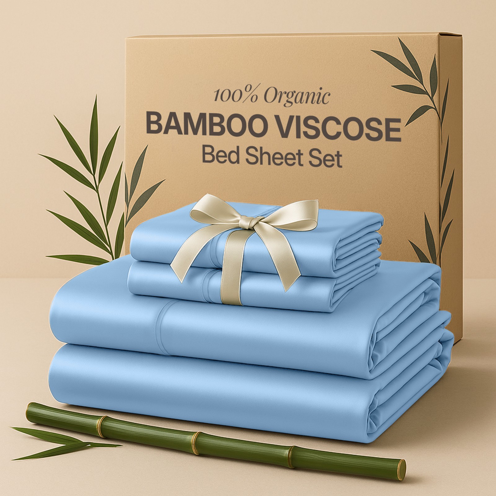 4PC Sheet Set 100% Bamboo Viscose Cooling Deep Pocket Luxury Soft Bed Sheets