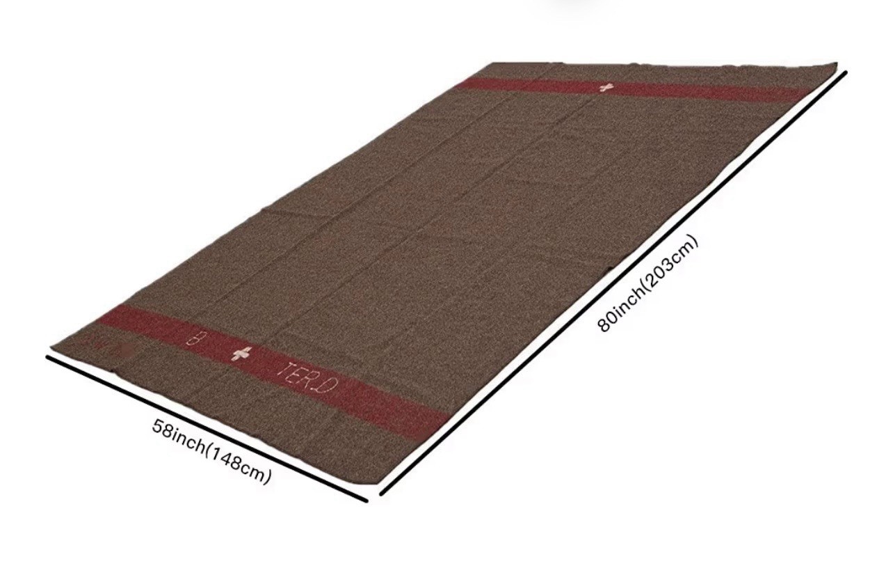 Wool Blanket 4.5lbs Swiss Army Military Reproduce Warm Thick Washable 59” X 80”