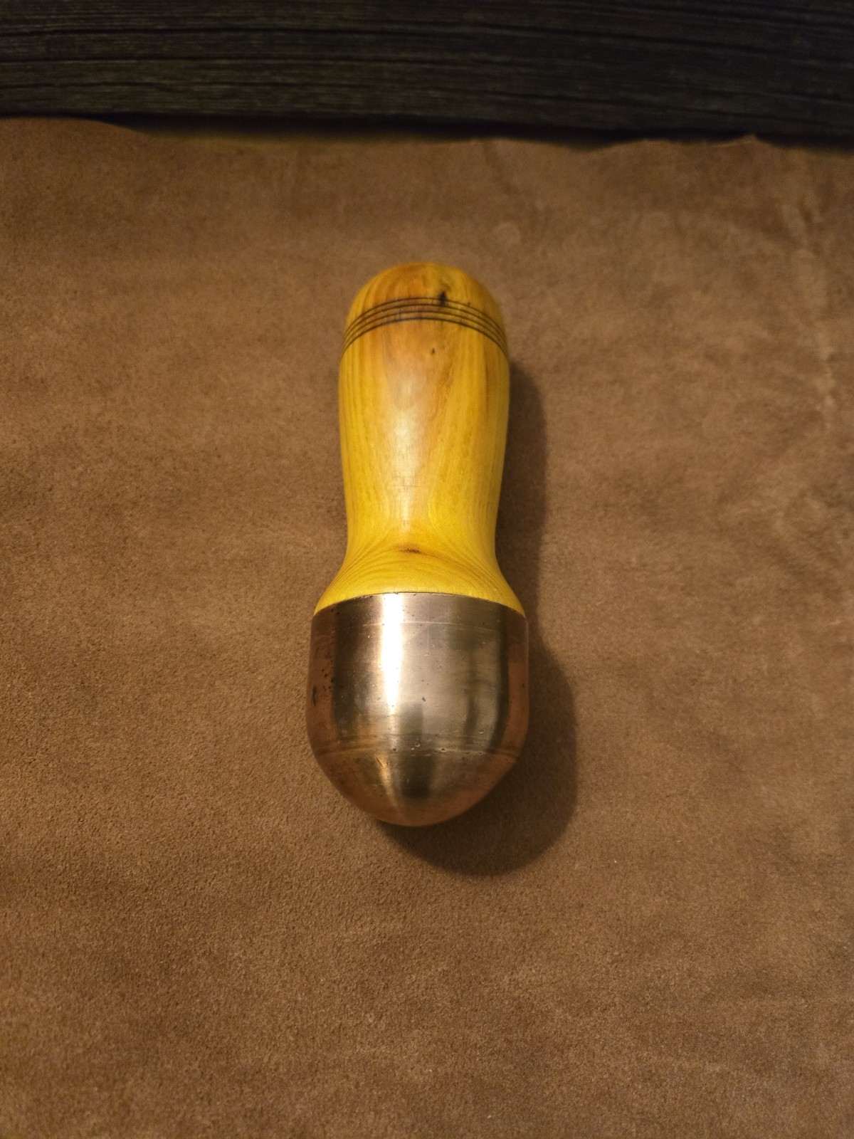 2-1/8" 1lb-10Oz Lead Filled CopperBopper,Osage,Flint knapping tools,Handmade