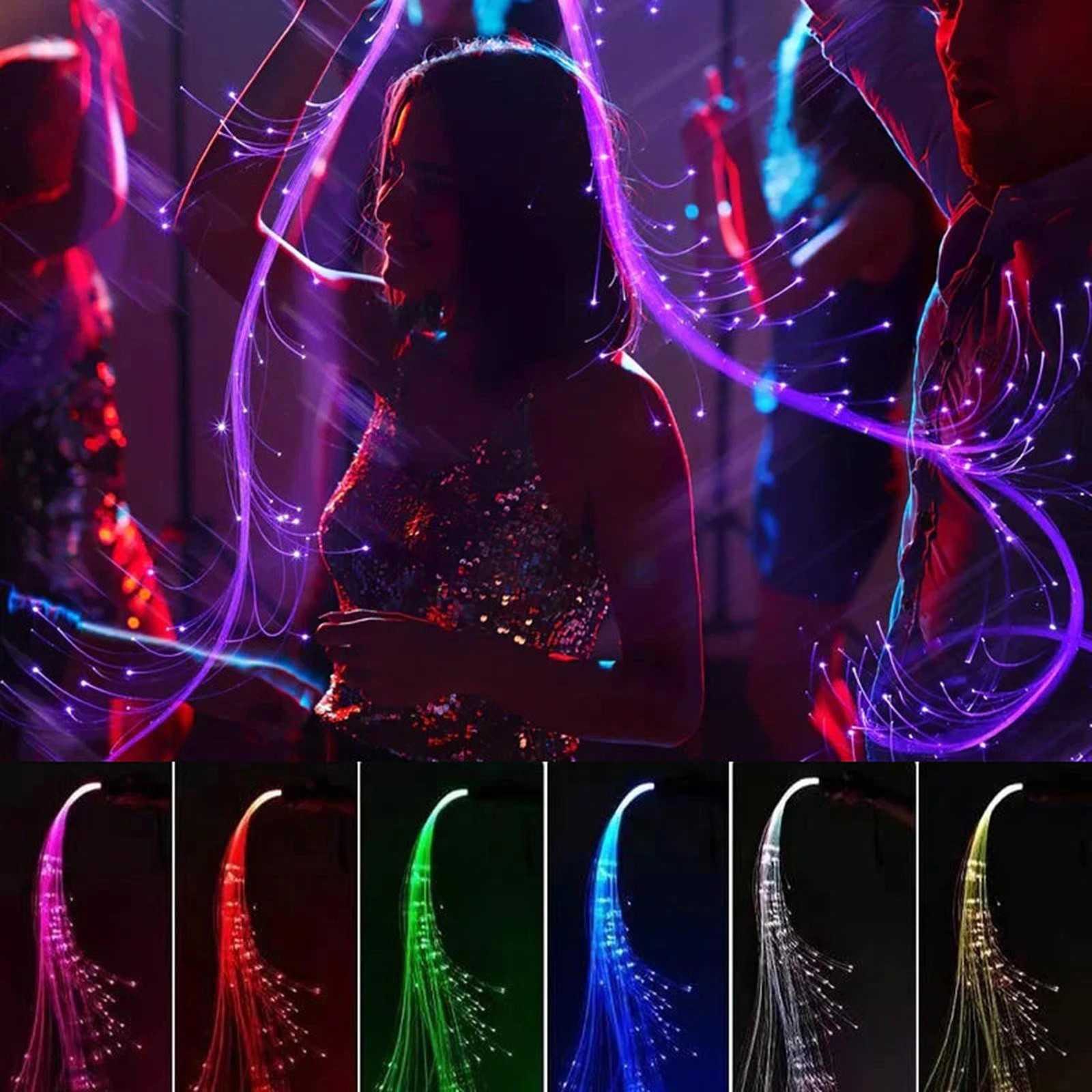 6ft Rechargeable LED Fiber Optic Whip,360° Swivel 23 Mode Effects