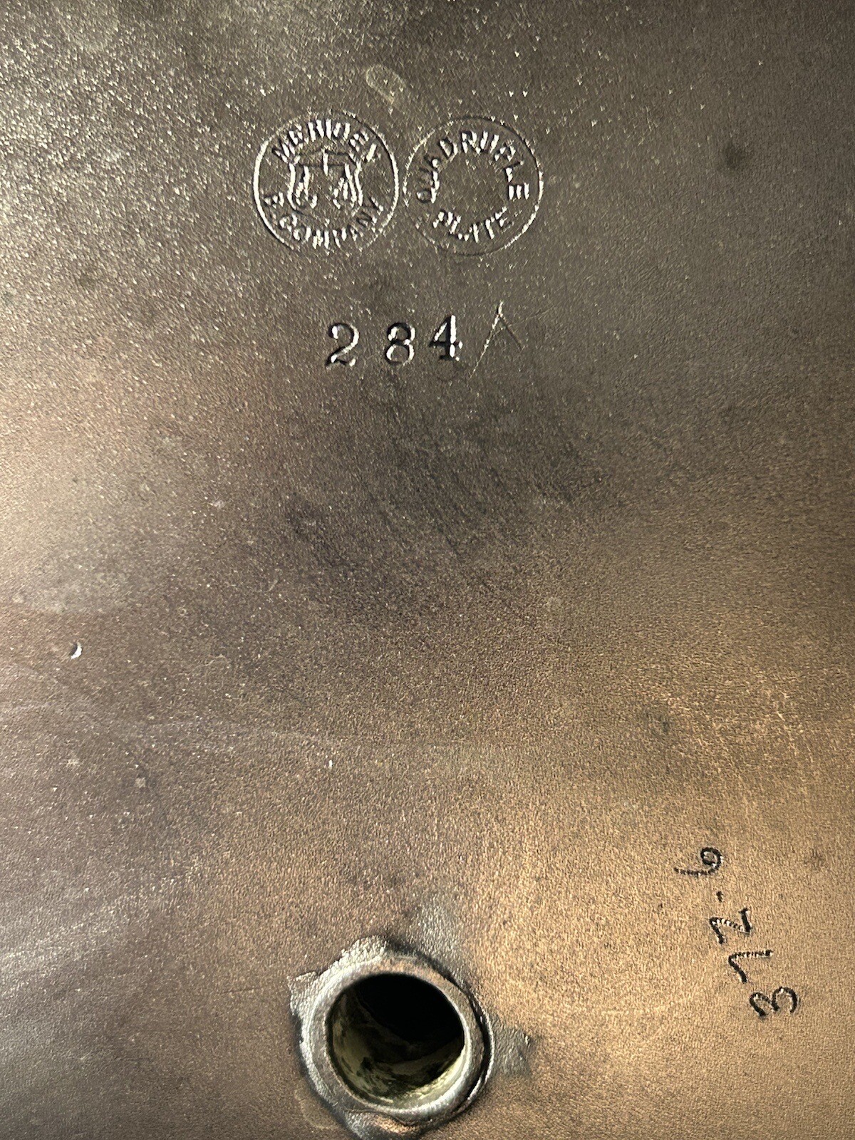 RARE Antique Manganese Glass Cruet Set Meriden Quadruple Plate Caddy c1900 READ