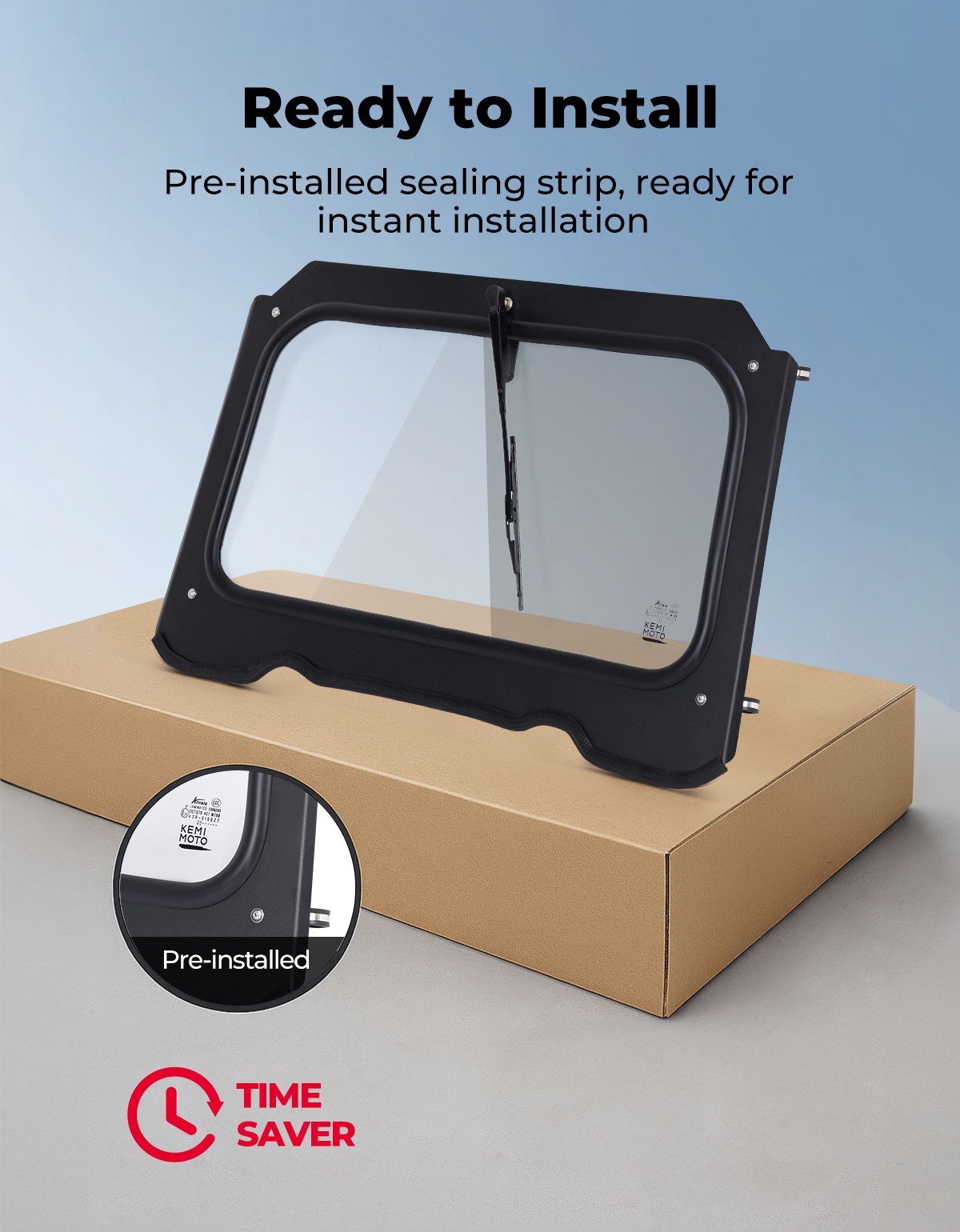 Glass Windshield W/Manual Wiper For 2014-2018 Polaris RZR XP 1000/ 4 Turbo Trail