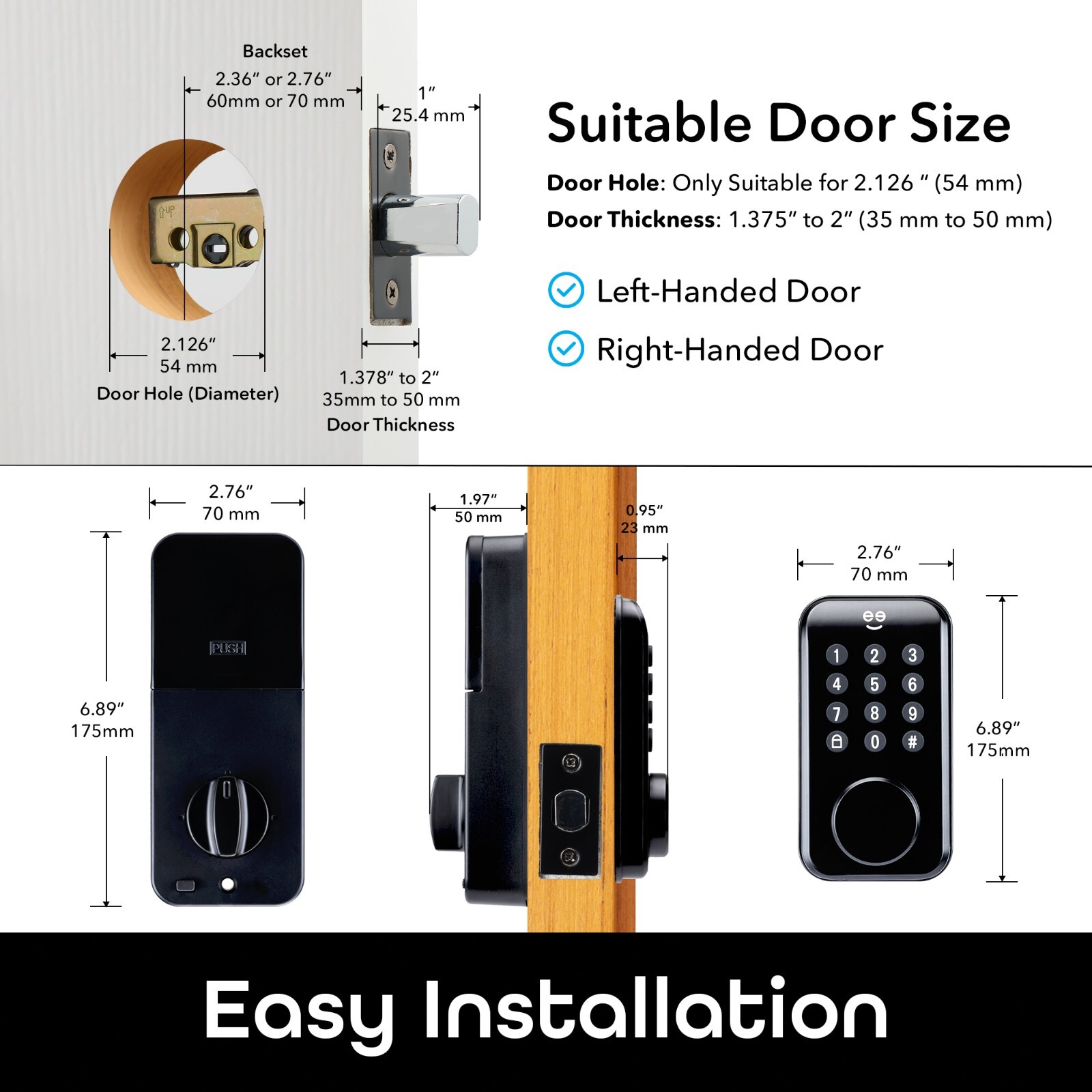 Geeni Keyless Entry Door Lock with Keypad, Smart Locks for Front Door