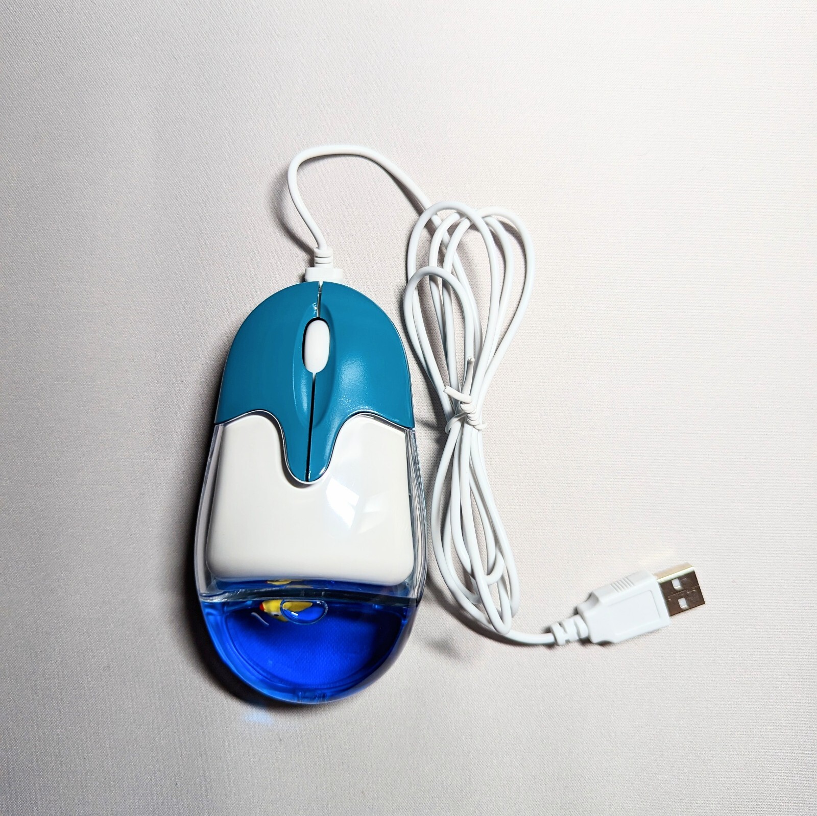 Y2K Aqua Style Wired (USB) Cute Computer Mouse, With Duck Floater NEW