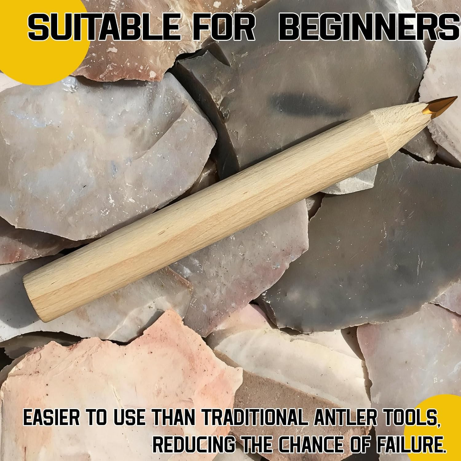 12 Pack Flint Knapping Tool 3.5 Inch Pure Copper Nails Flint Knapping Tools 3.5"