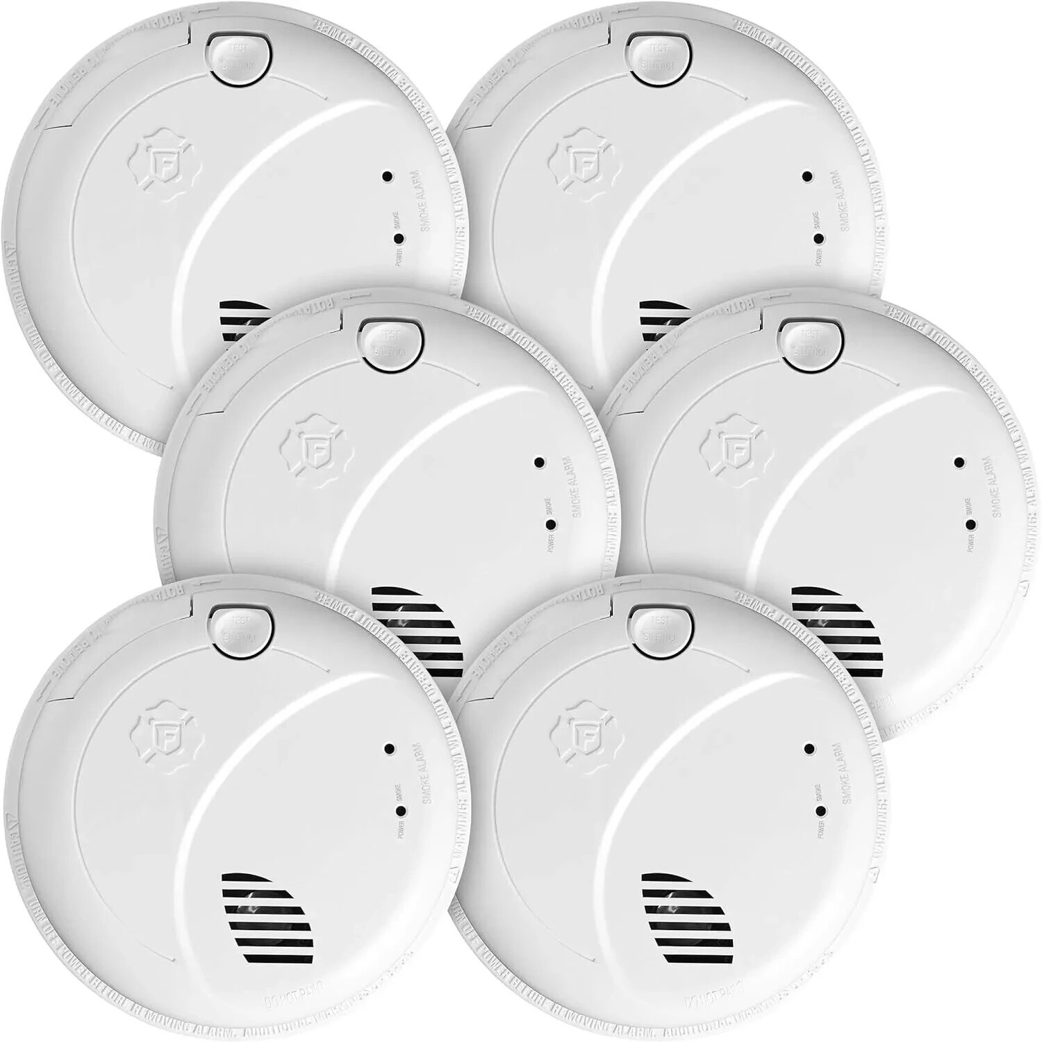 First Alert SMI100-AC Hardwire Interconnect Smoke Alarm w/ Battery Backup 6-Pack