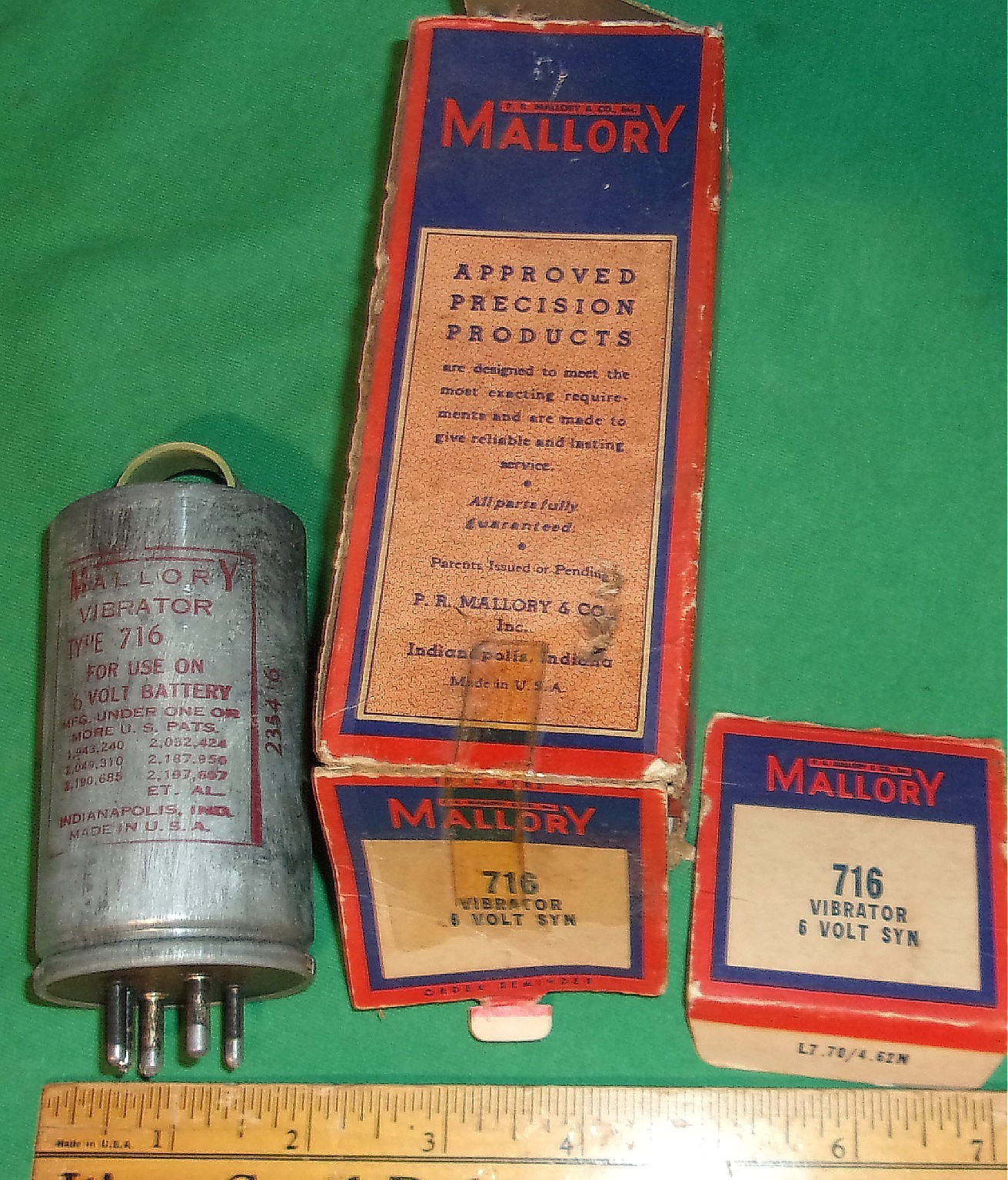NOS Mallory 6 Volt Vibrator No. 716 (6-Volt Syn) 5-Pin for 1948 Delco 980762