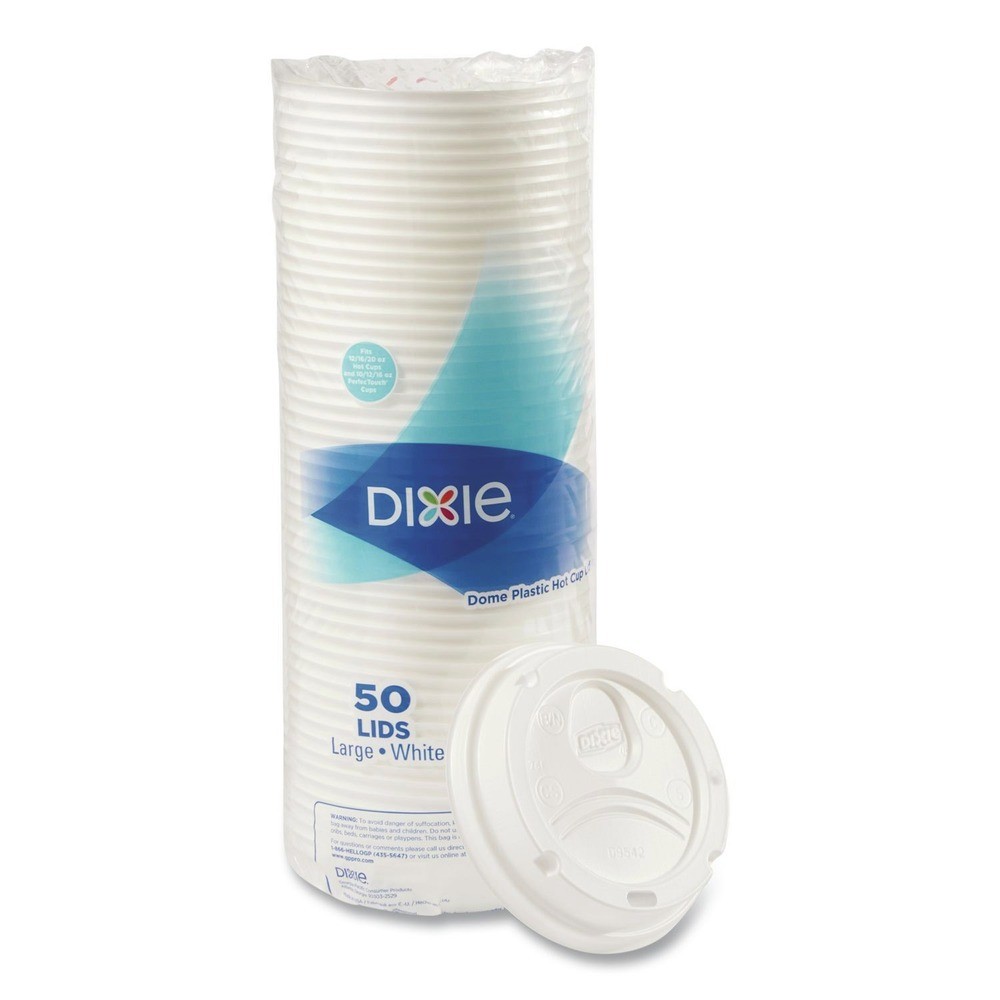 Dixie D9542PK 10 oz. - 20 oz. Hot Cups Drink-Thru Dome Lids - White (100/PK) New