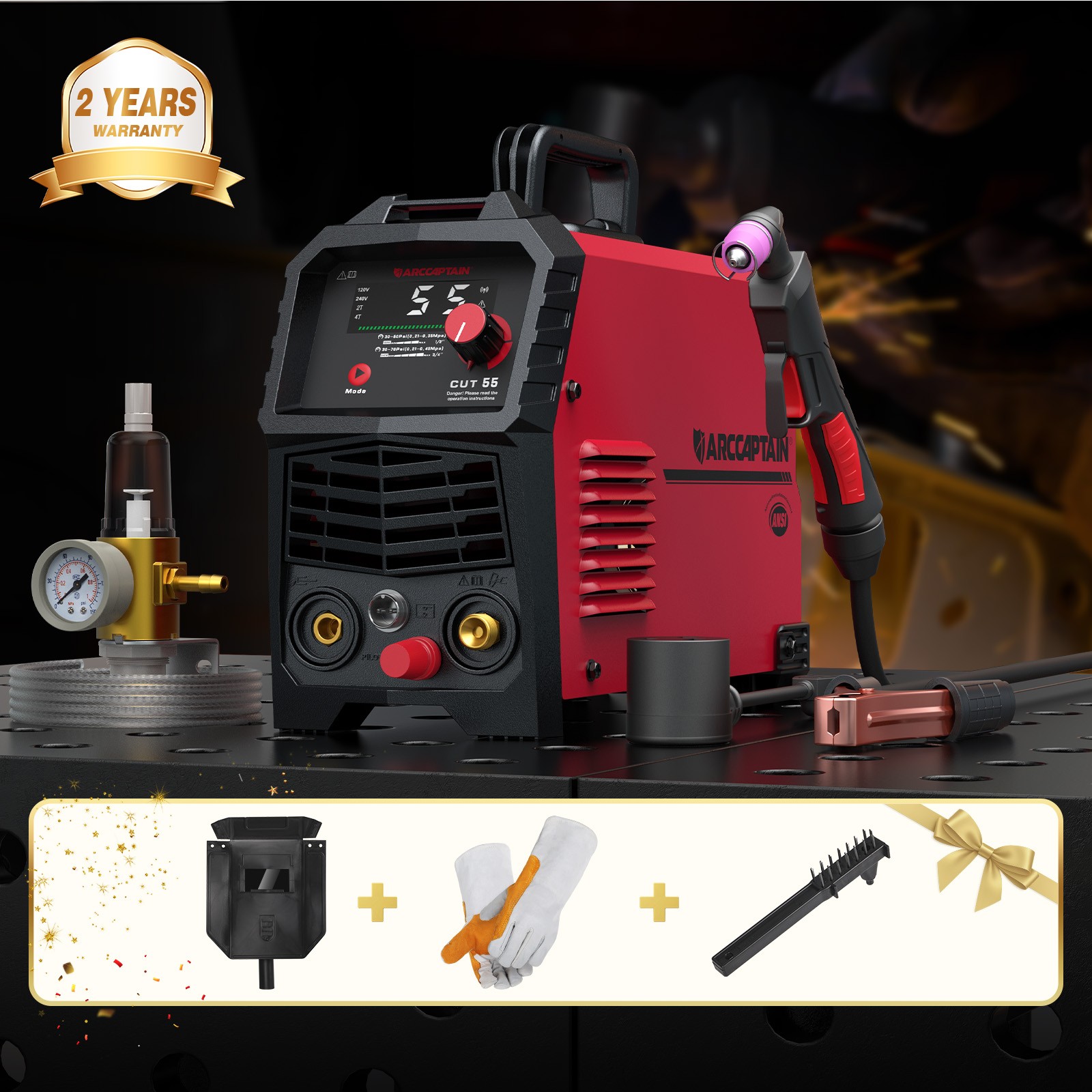 ARCCAPTAIN 55A Plasma Cutter Non-Touch Pilot ARC HF Air Plasma Cutting Machine