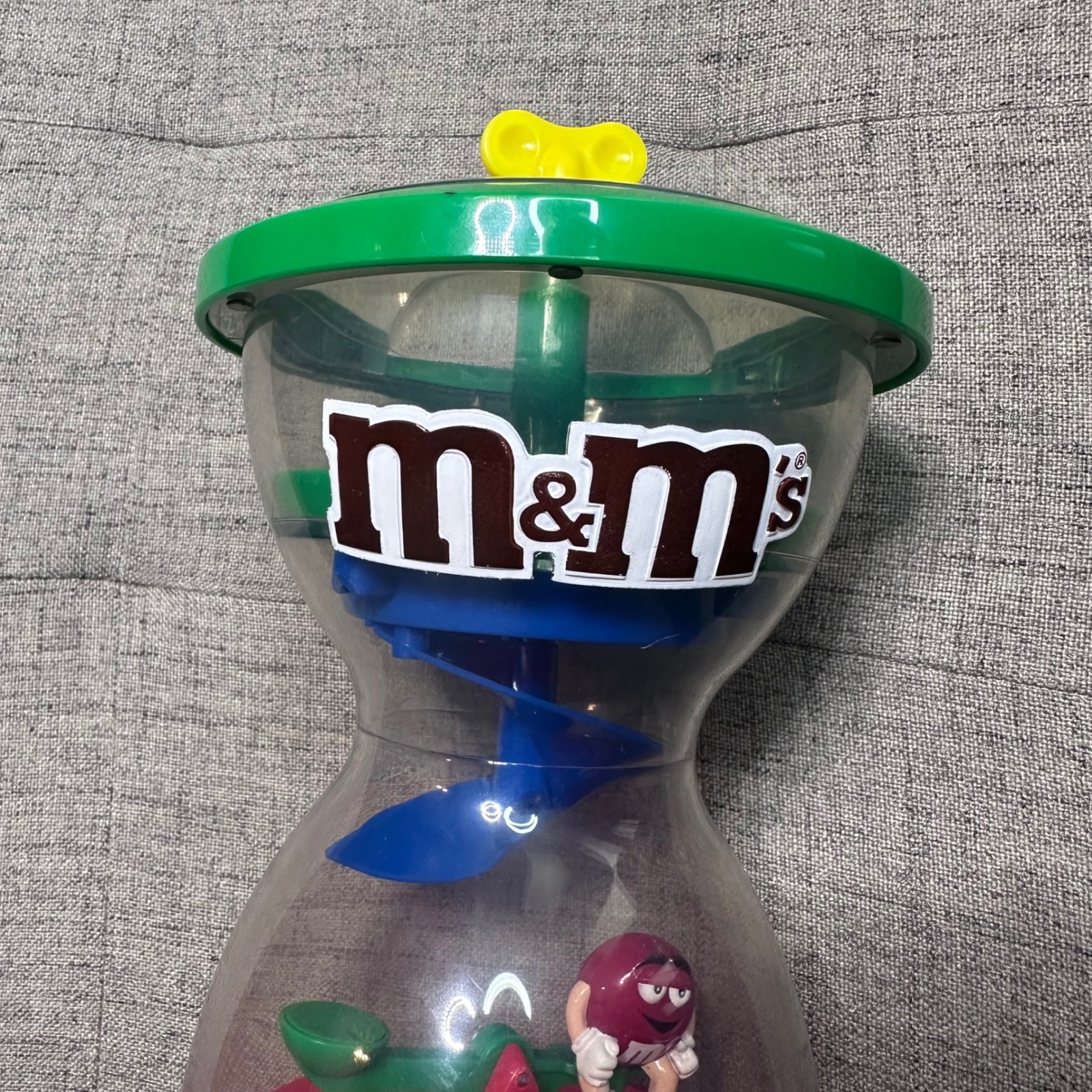 M M candy dispenser toy 2 piece lot spinning spiral chase fun