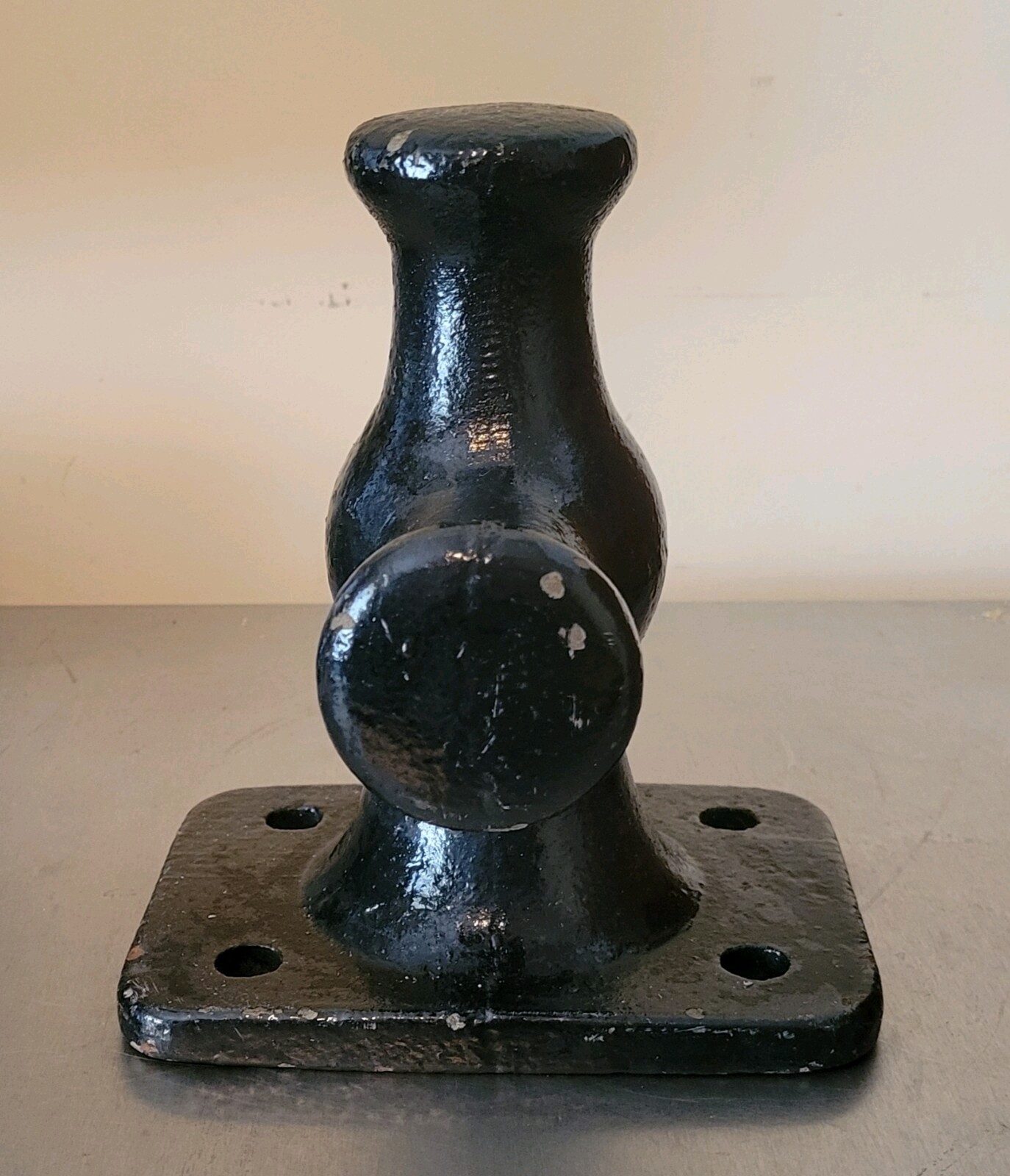Antique Cast Iron Mooring Bitt, Sampson Post/Bollard, Cleat 4.5" X 6" Base