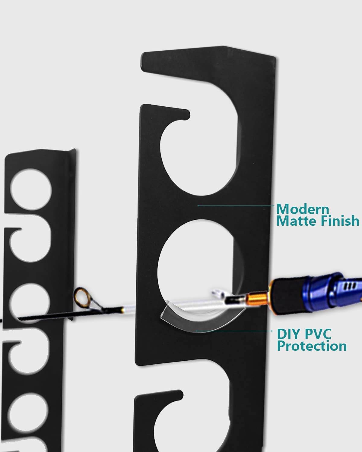 WIPHANY Pvc,Rubber,Steel Fishing Rod Racks Wall or Ceiling Fishing Rod/Pole Rack