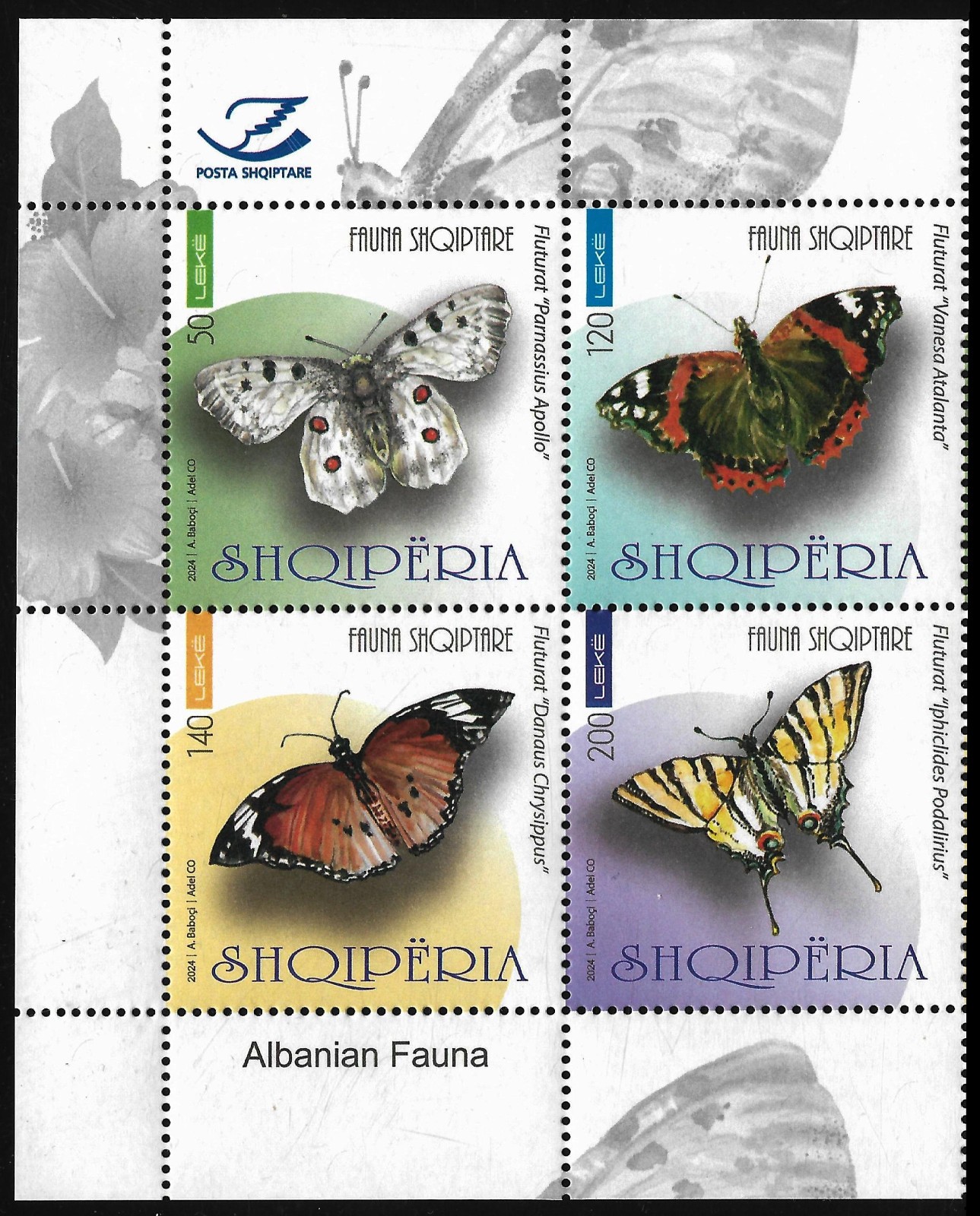 ALBANIA 2024 - " Fauna Butterflies " - Set MNH