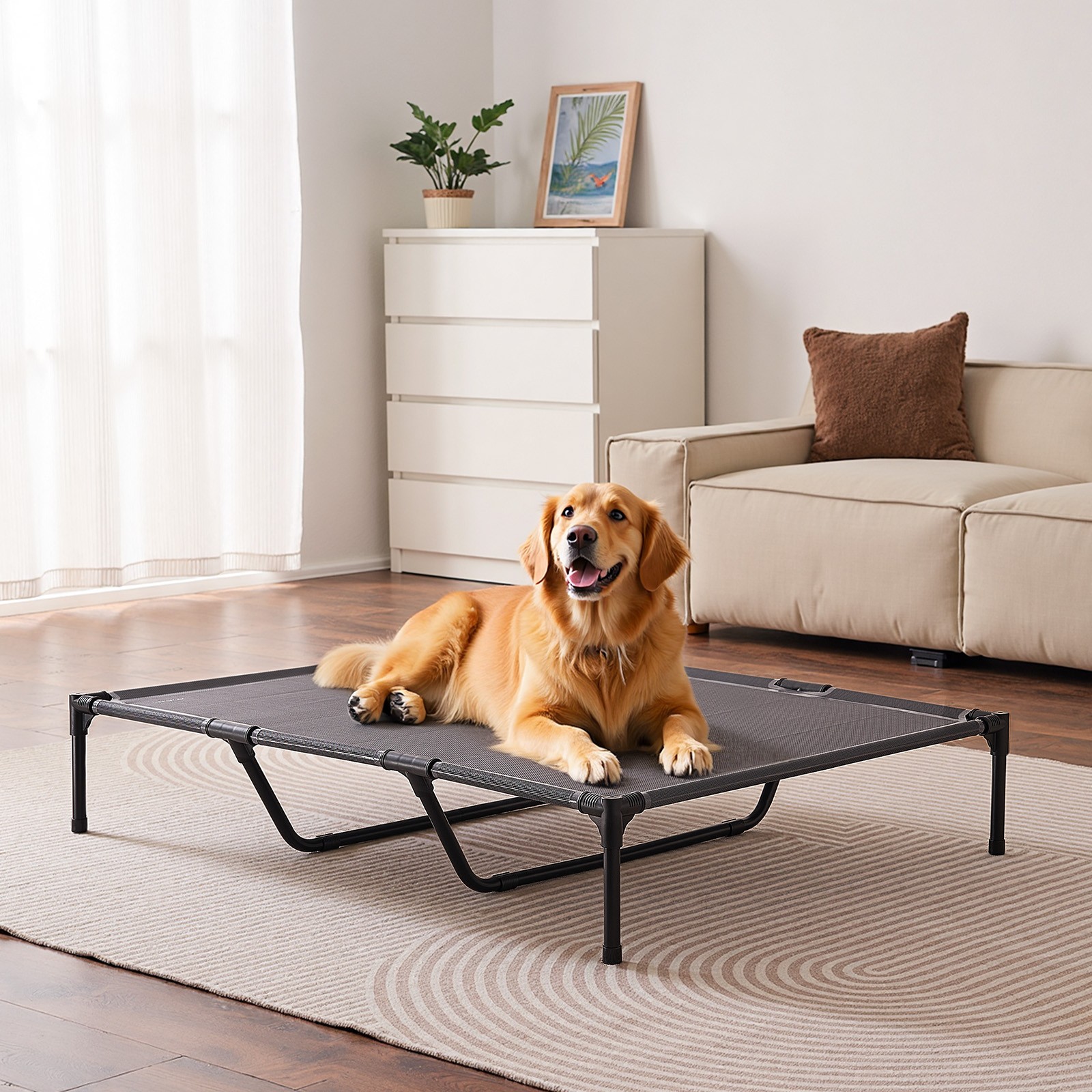Uimoso Elevated Dog Bed for Large Dog Portable Raised Dog Cot w/ Metal Frame XL