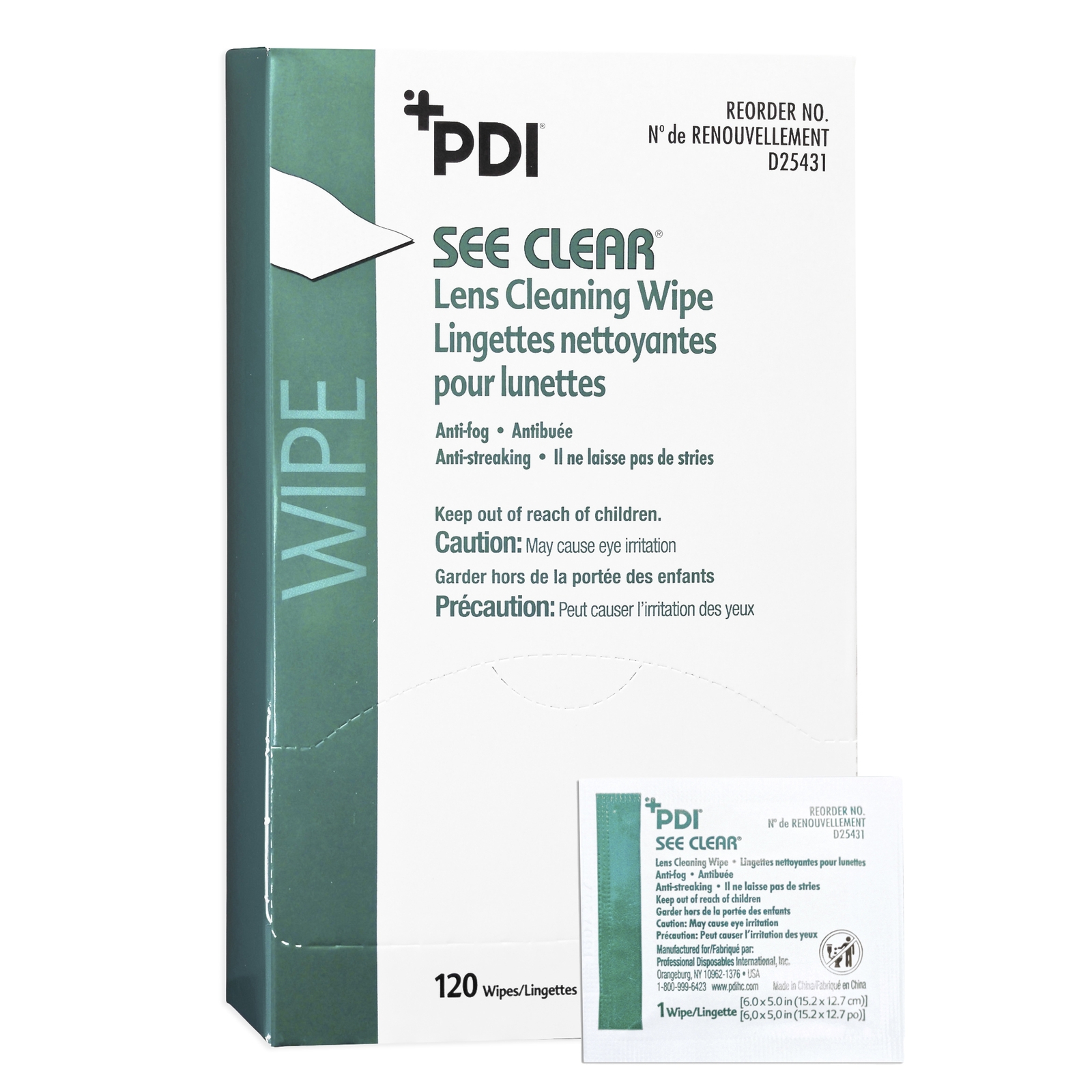 See Clear Lens Cleaning Wipe 120 Ct