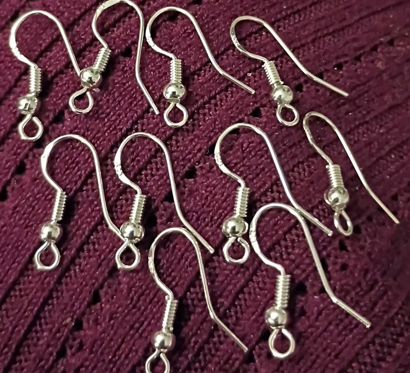 10pc (5Pr) Lot 925 Sterling Silver Filled Fish Hook Ear Wire Earrings Findings