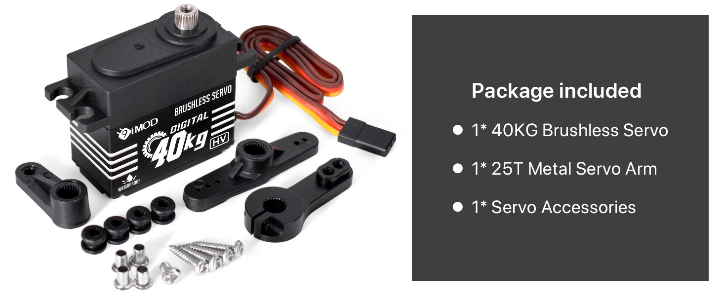 180° 40KG Brushless Servo Metal Gear Digital Servo for 1/8 1/10 RC Crawler Car