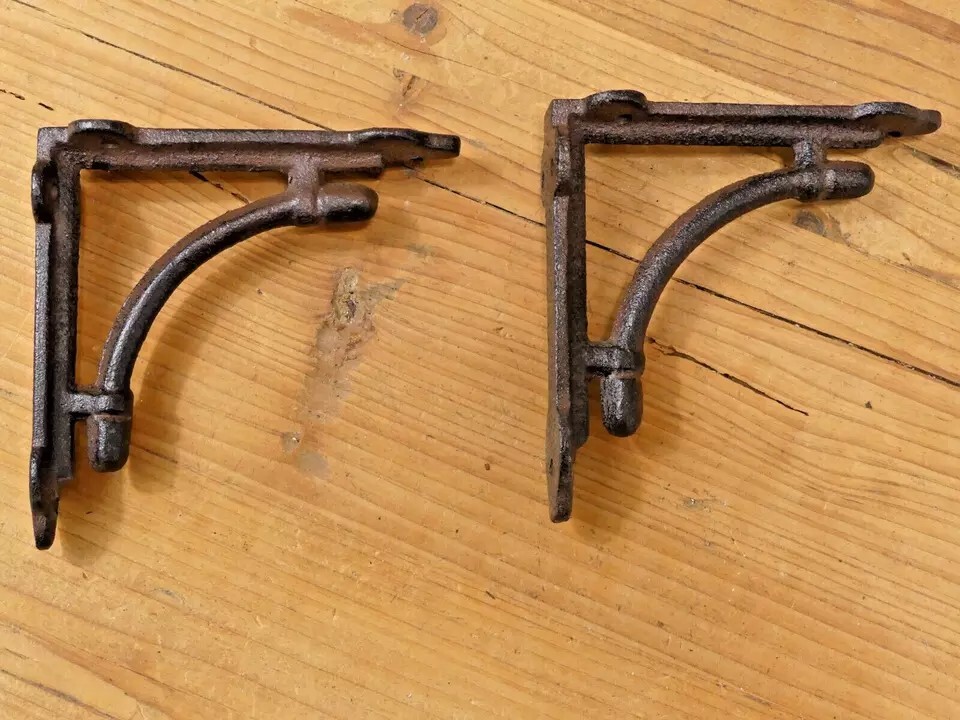 12 Shelf Brackets Corbels Wall Cast Iron SMALL Rustic Farmhouse 4 3/8" X 4 3/8"