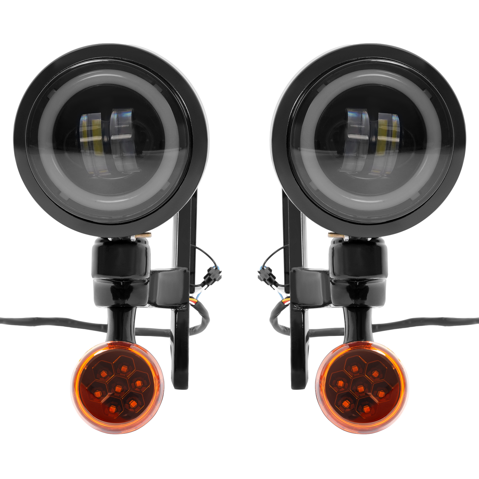 Fog Light Bracket Turn Signal LED For Harley Street Glide Road King 1994-Up