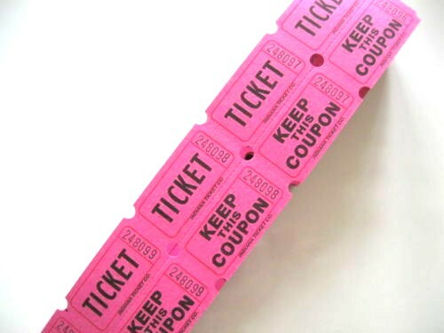 Raffle Tickets 50 Flat Double Stub 50//50 Keep This Coupon Carnival Festival