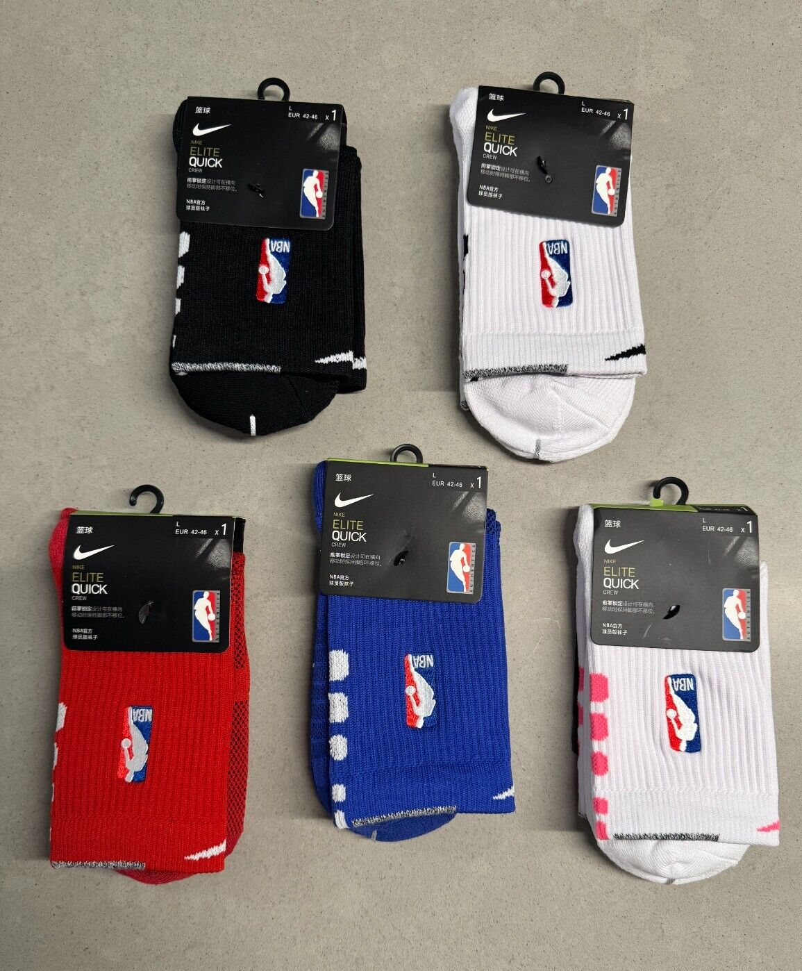 Nike NBA AUTHENTICS - Elite Quick Socks - All Colors - Mid Length All Large