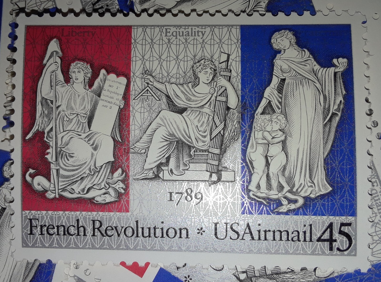 50 New/Usable Strips & Singles of 45¢ FRENCH REVOLUTION Bicentennial US Sc# C120
