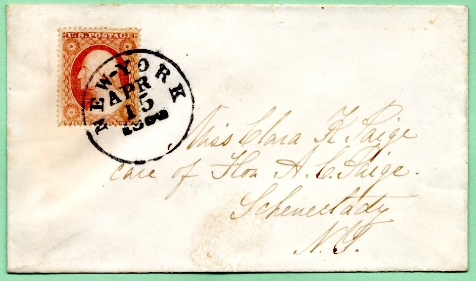 Scott # 26 on Cover: Cancel :  New York,  N.Y.  / MB-691