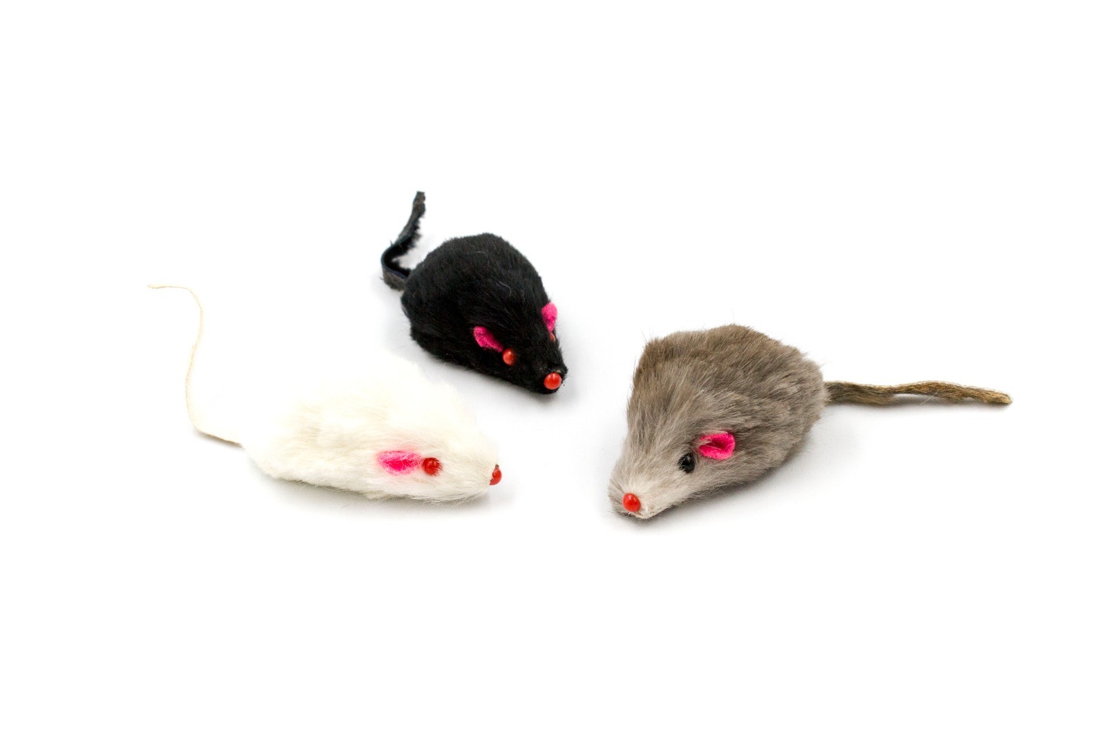 20 Furry Mice with Catnip & Rattle Sound Made of Real Rabbit Fur Cat Toy Mouse