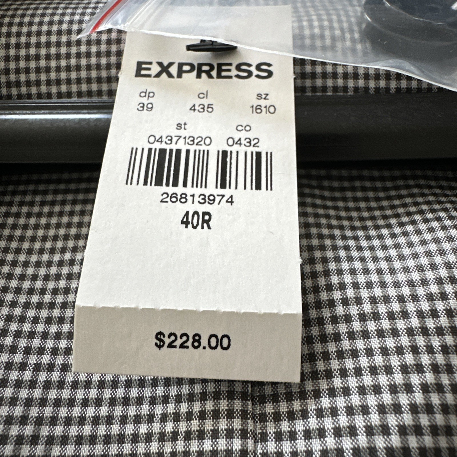 Express Men’s Suit Jacket 40R Slim Gray Brand New With Tags And Labels Business
