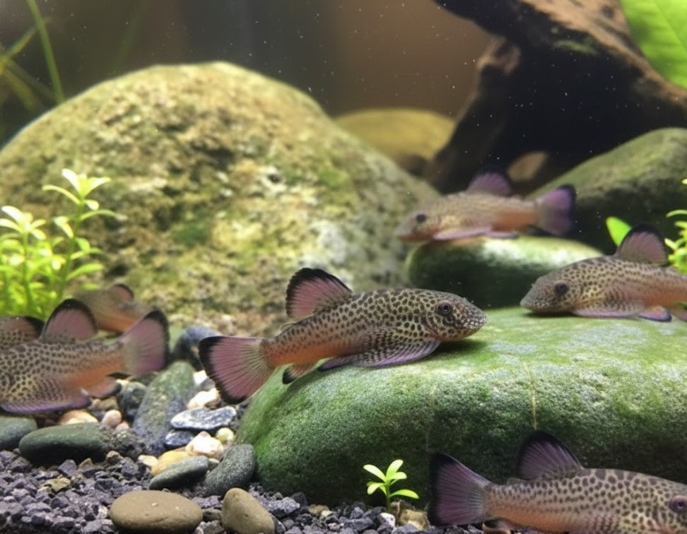 Rare Limited - Pack of 2 - Spotted Purple Fin Hillstream Loach Algae Eater